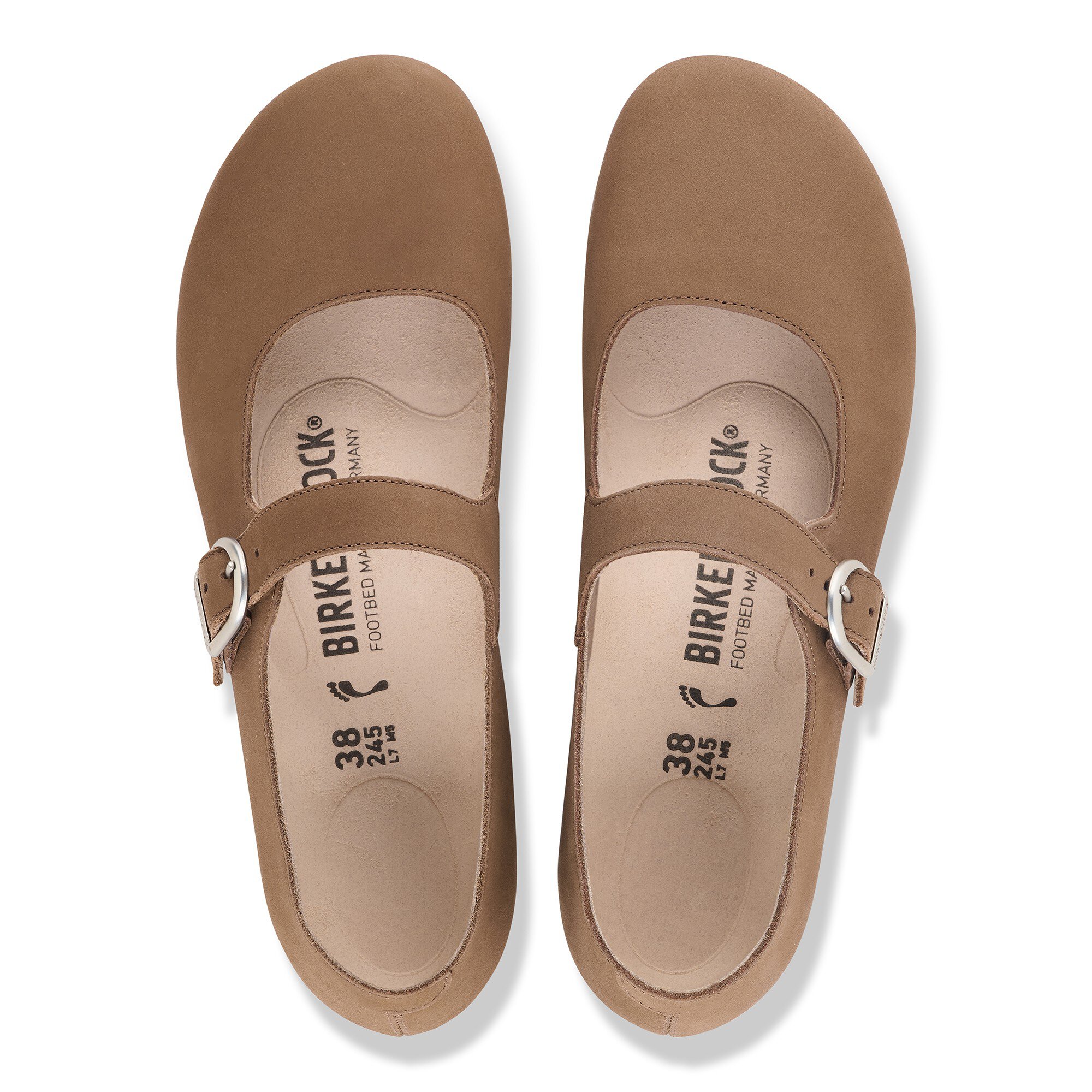 Женская обувь Birkenstock Santa Clarita Nubuck Leather, цвет: Тёмный чайный — фото 2
