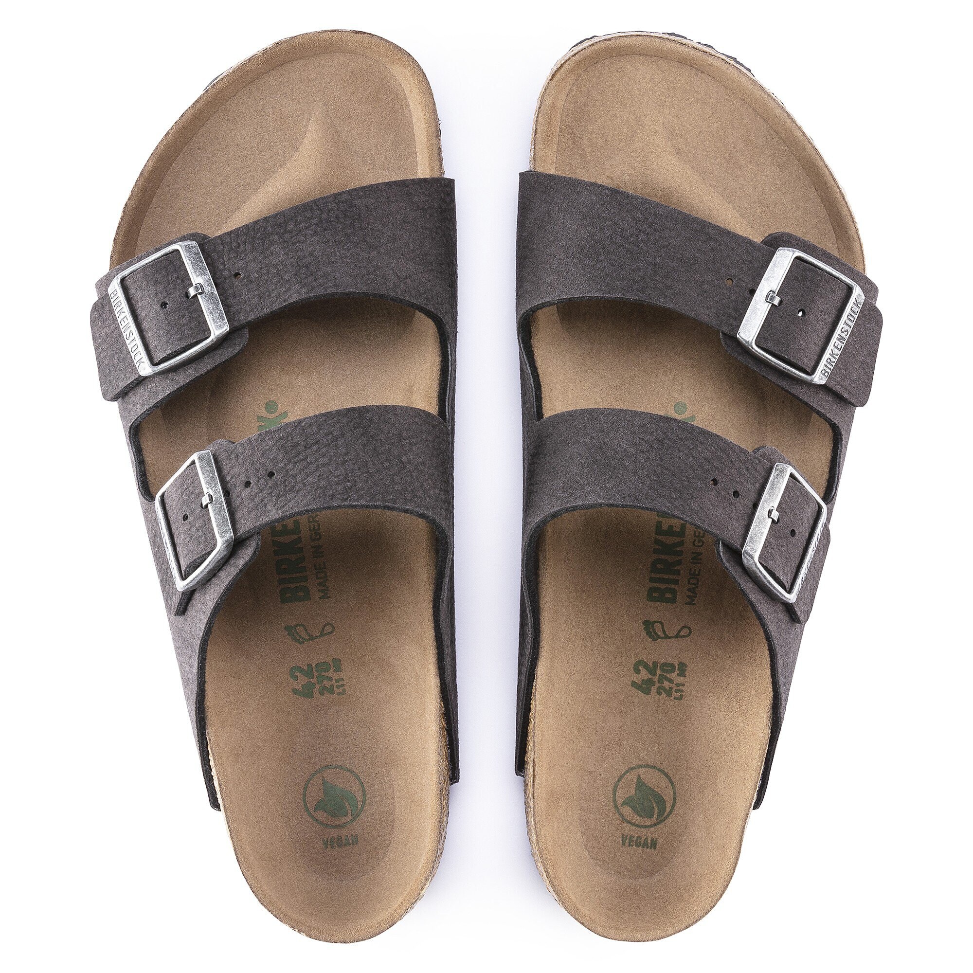 Мужские сандалии Birkenstock Arizona Vegan Synthetics, цвет: Пустынный пыльный чёрный — фото 2