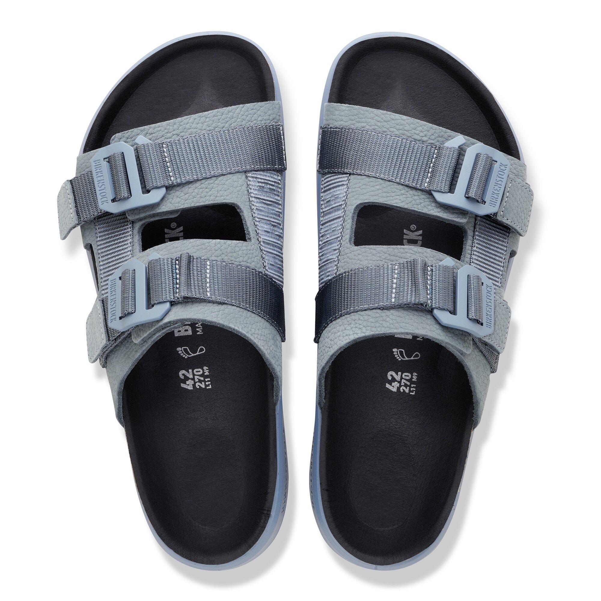 Сандалии Birkenstock Shinjuku 2 Strap Natural Leather/Textile, цвет: Серый — фото 2