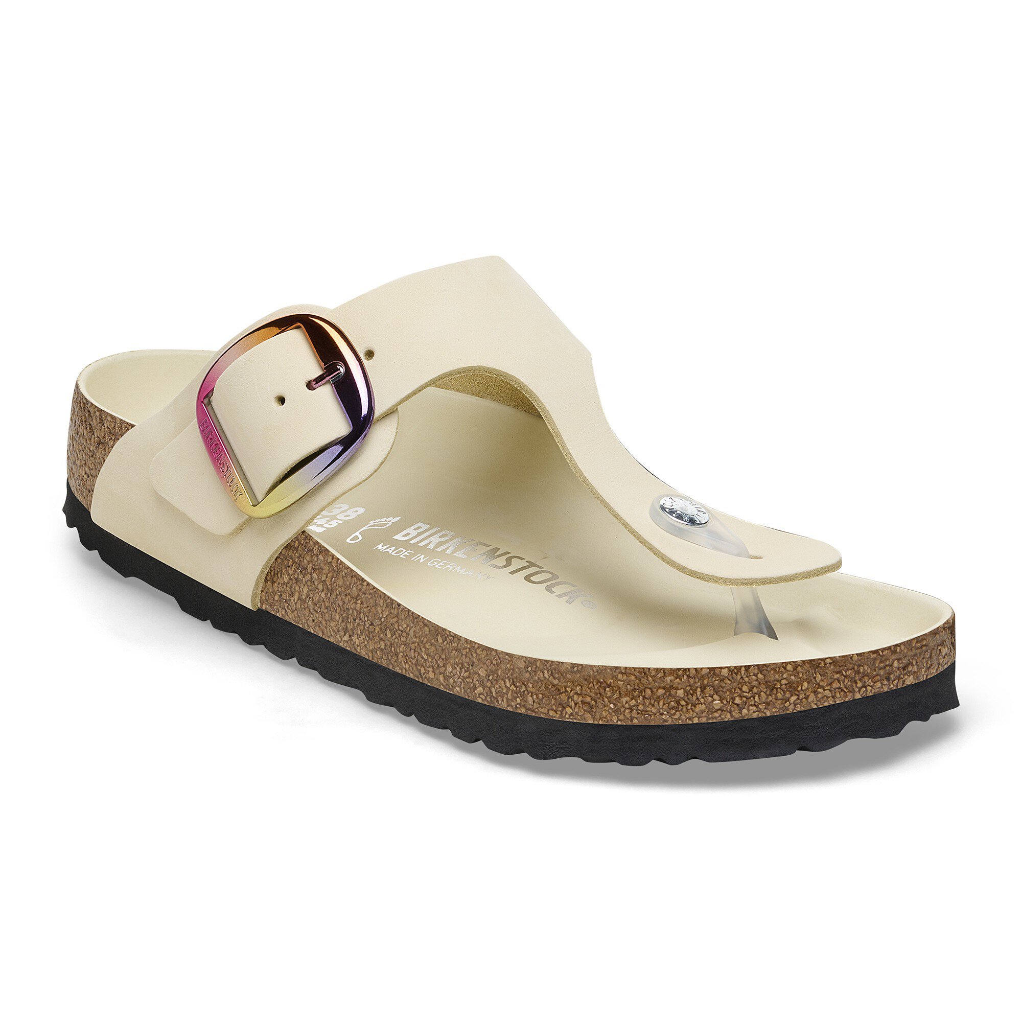 Gizeh Big Buckle Nubuck Leather in Color Ecru | BIRKENSTOCK US