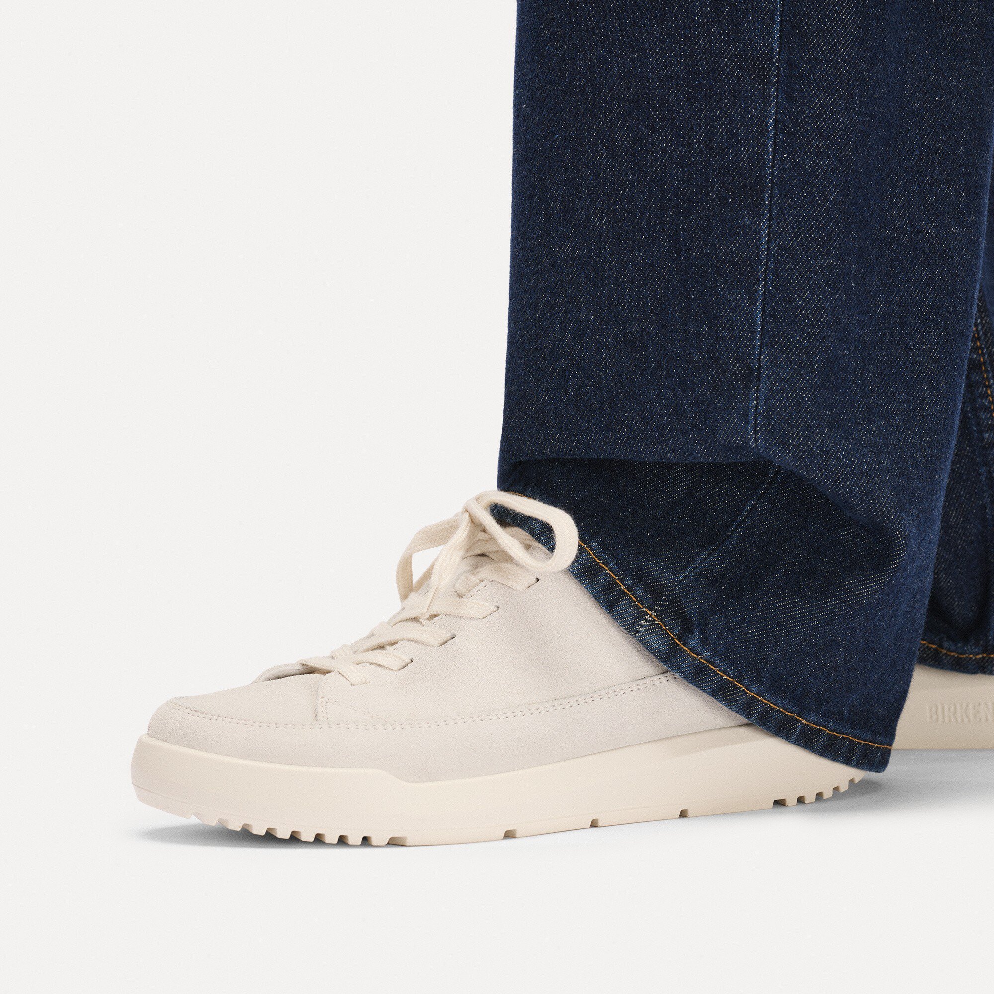 Кроссовки Birkenstock Melbourne Suede Leather, цвет: Состаренный белый — фото 7