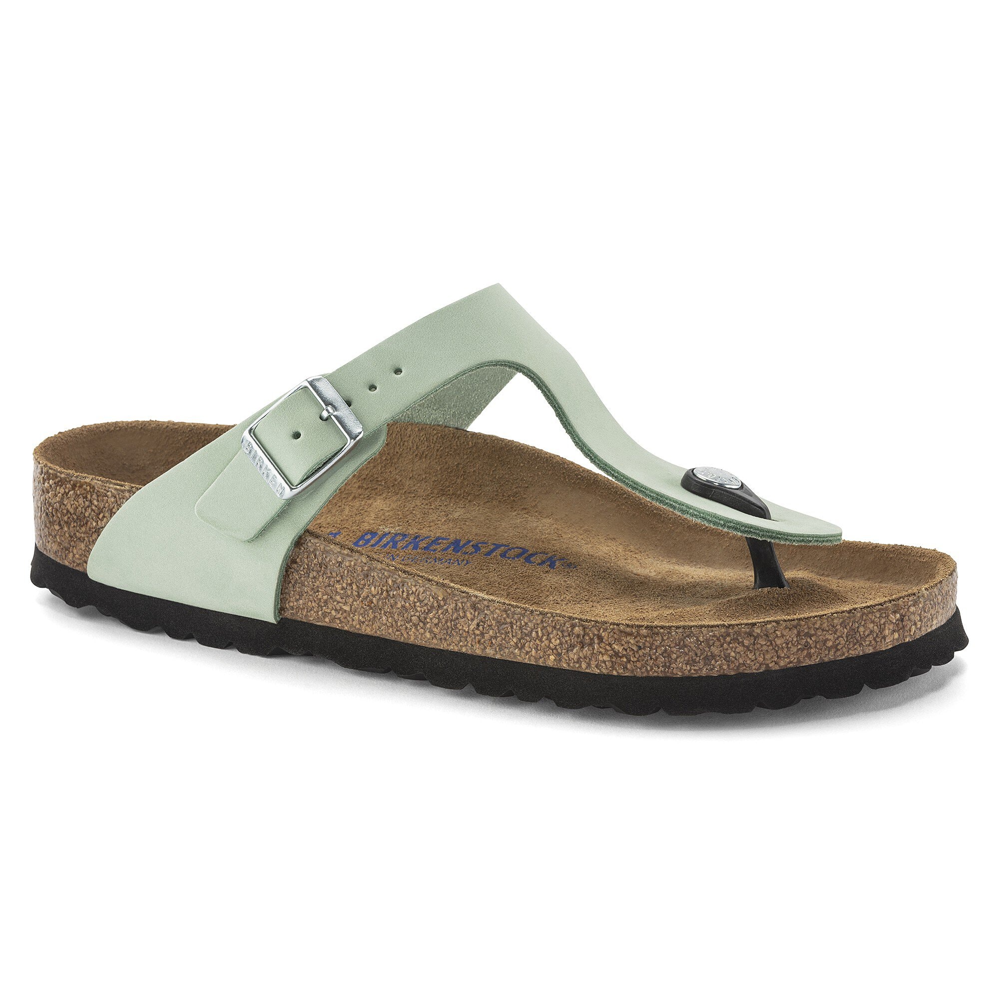 Gizeh Soft Footbed Nubuck Leather in Color Matcha | BIRKENSTOCK US