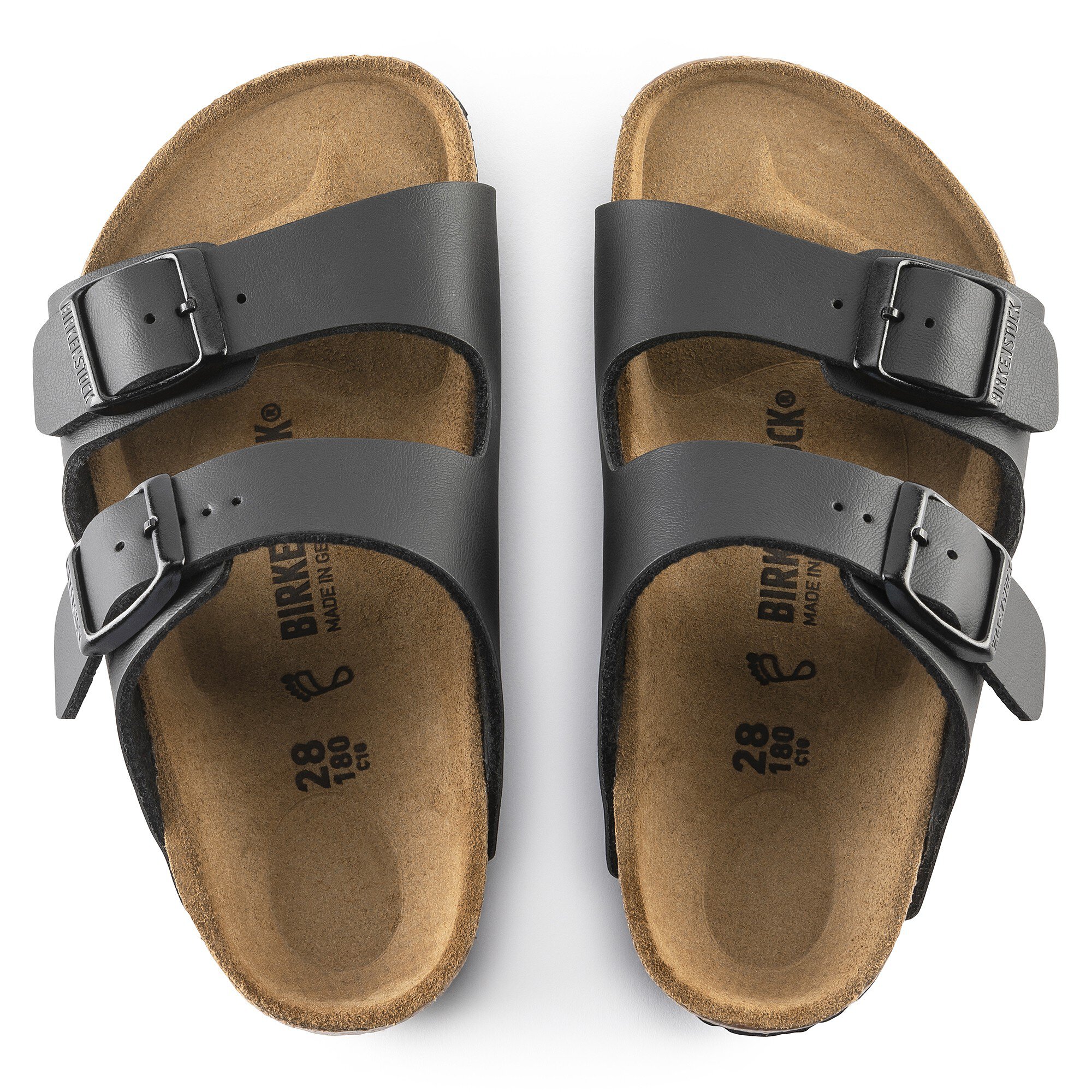 Детские сандалии Birkenstock Arizona Kids Birko-Flor, цвет: Чёрный — фото 2