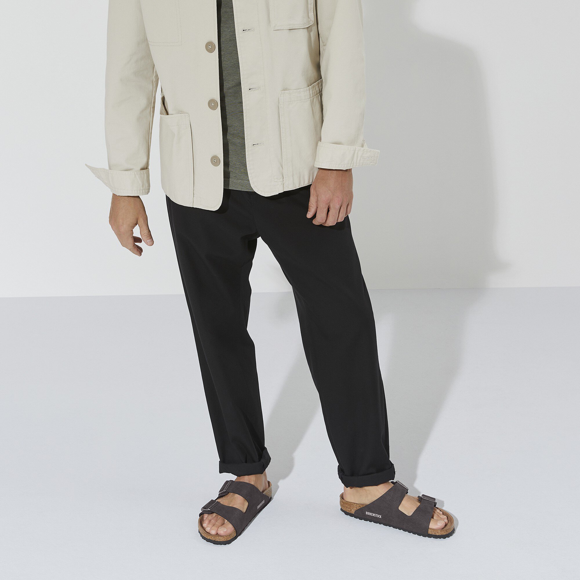 Мужские сандалии Birkenstock Arizona Vegan Synthetics, цвет: Пустынный пыльный чёрный — фото 5