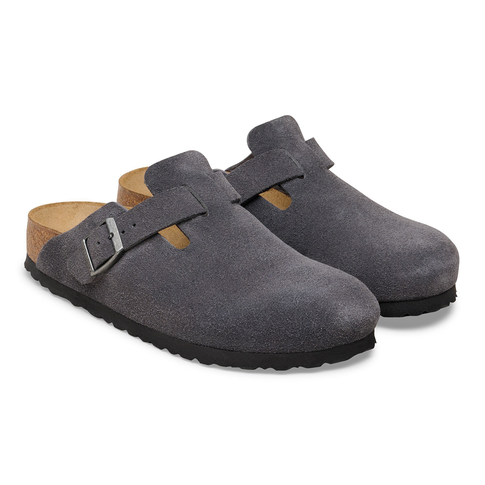 Сабо Birkenstock Boston Suede Leather, цвет: Угольный — фото 8
