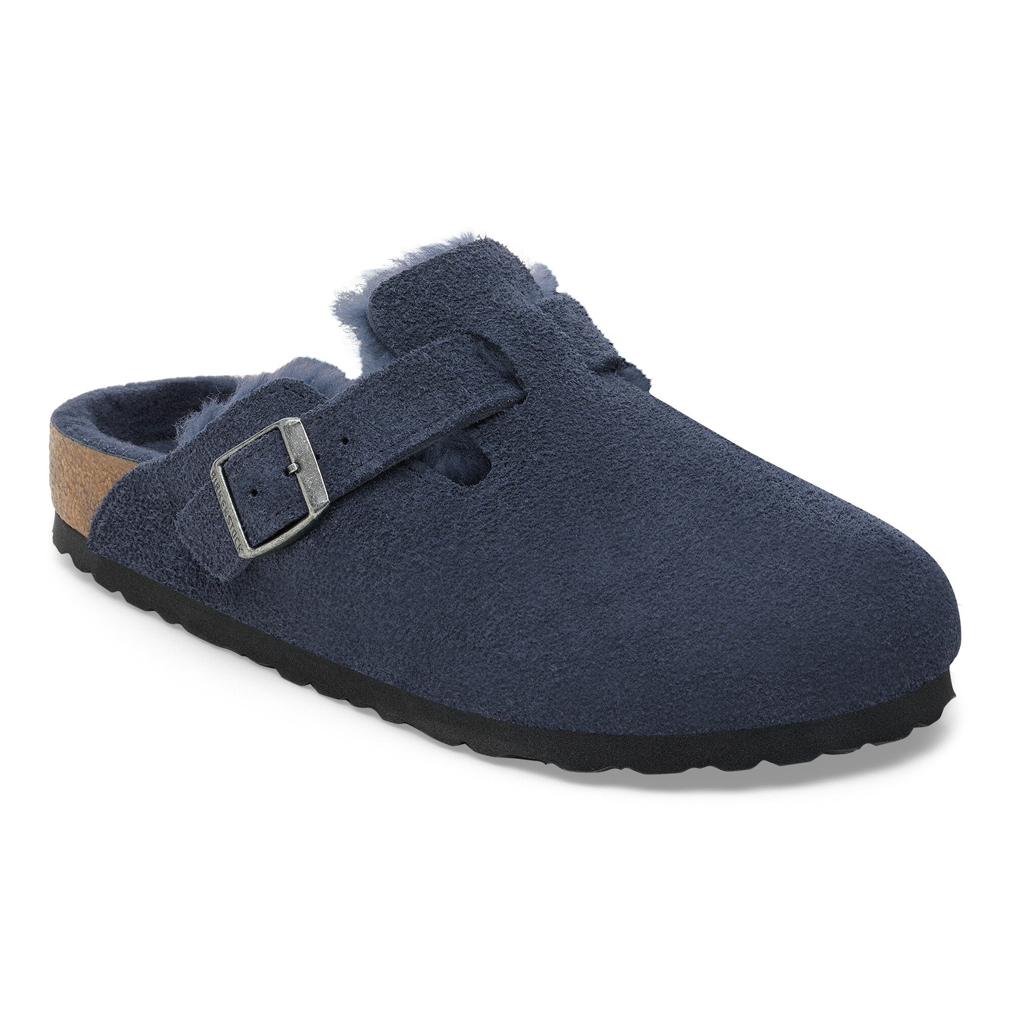 Boston Shearling Suede Leather in Color New Navy | BIRKENSTOCK US