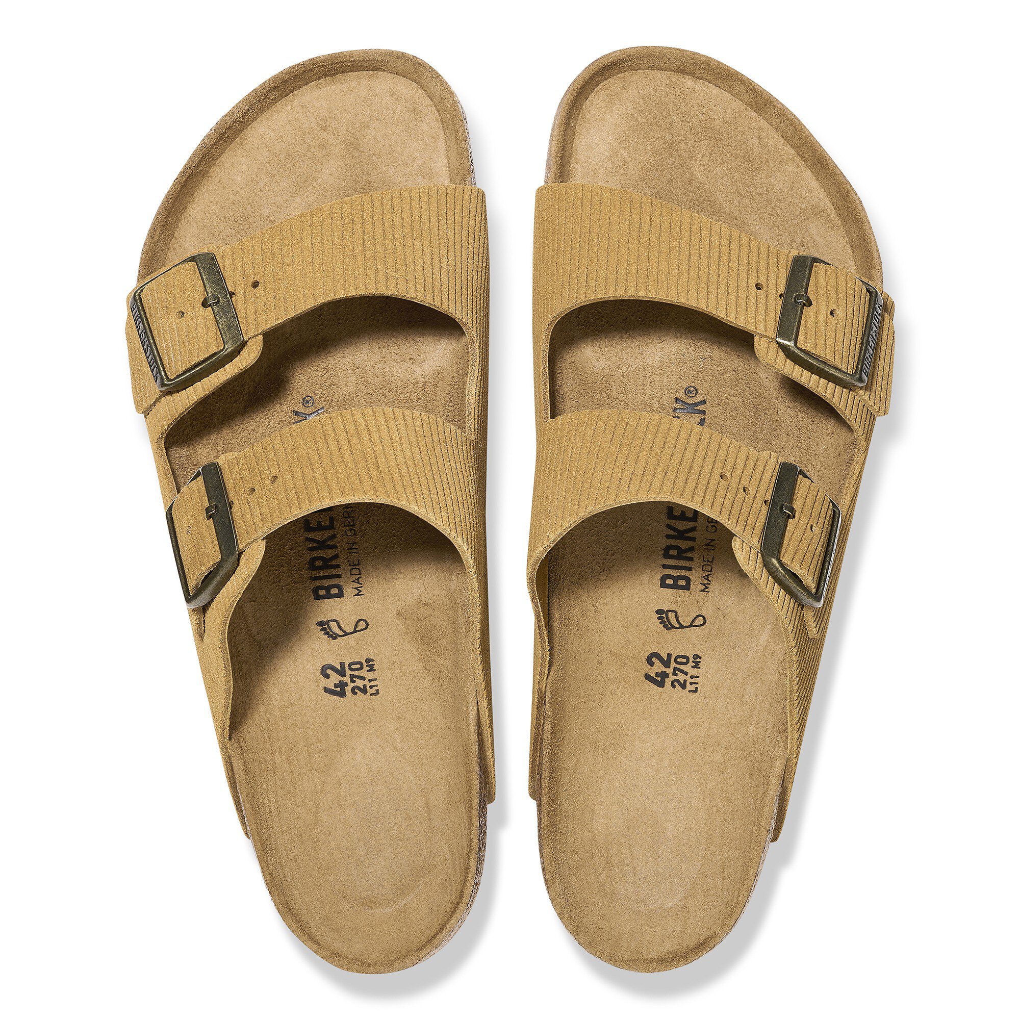 Сандалии Birkenstock Arizona Suede Leather Embossed, цвет: Коричневый — фото 2