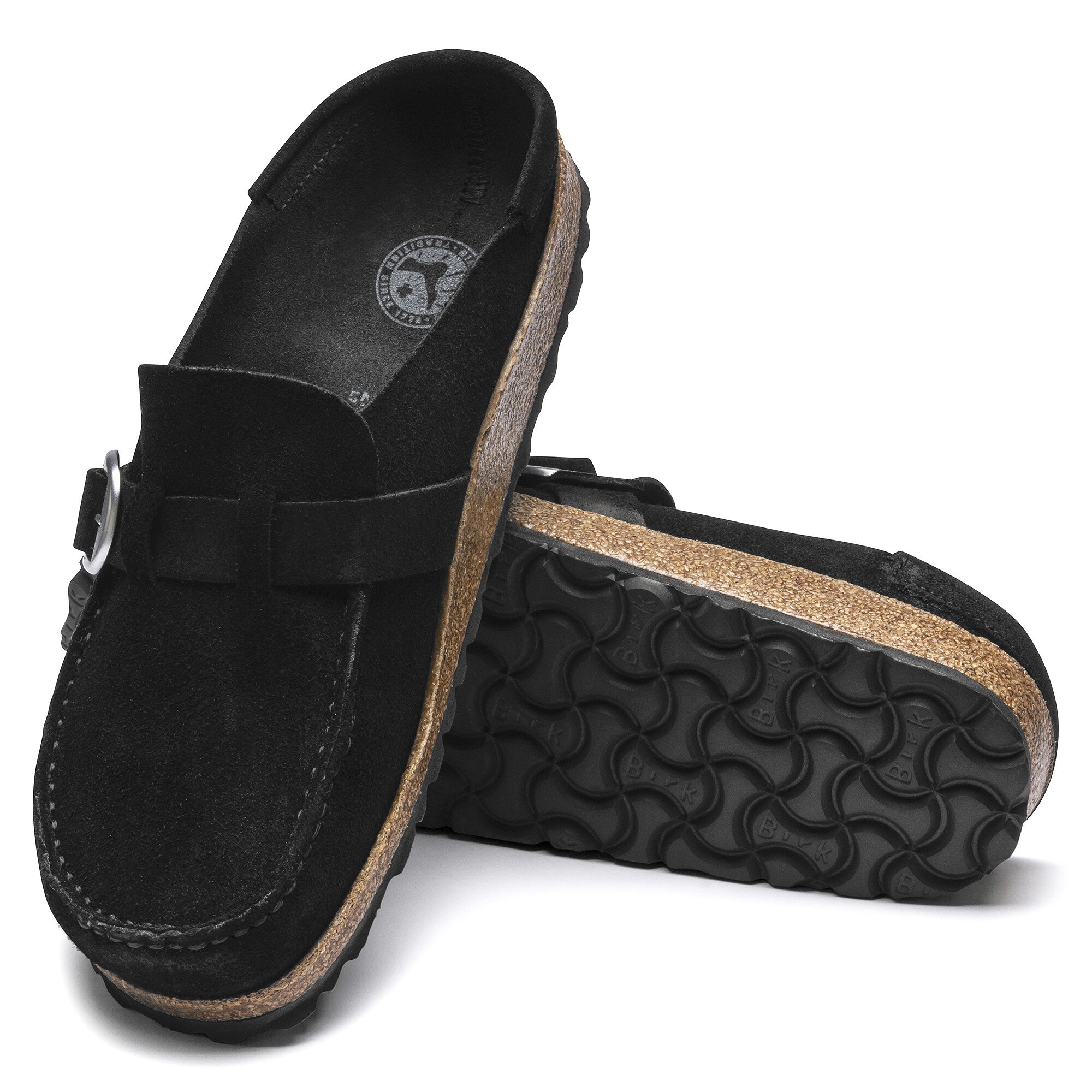 Birkenstock Buckley Suede Leather, цвет: Чёрный — фото 7