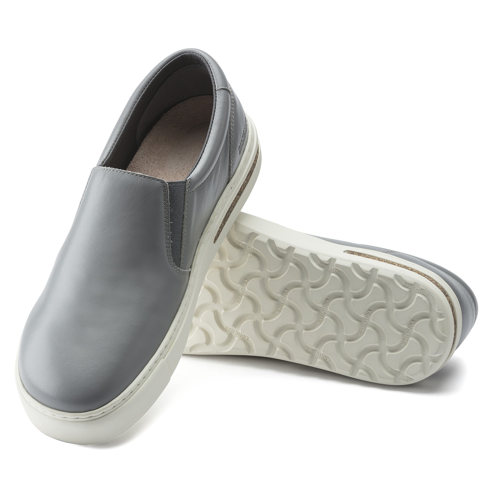 Туфли Birkenstock Oswego Natural Leather, цвет: Серый — фото 4