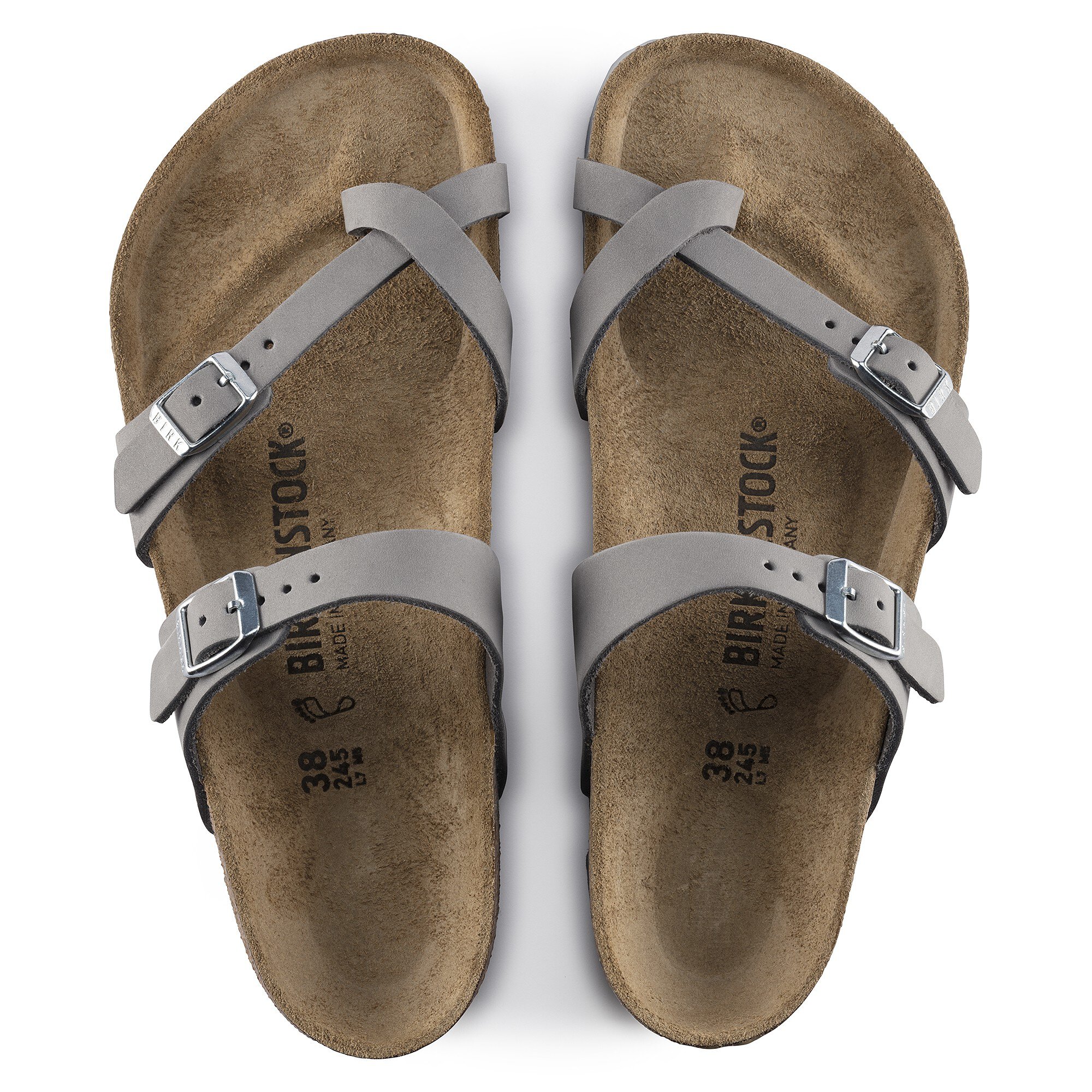 Женские сандалии Birkenstock Mayari Nubuck Leather, цвет: Серый — фото 2
