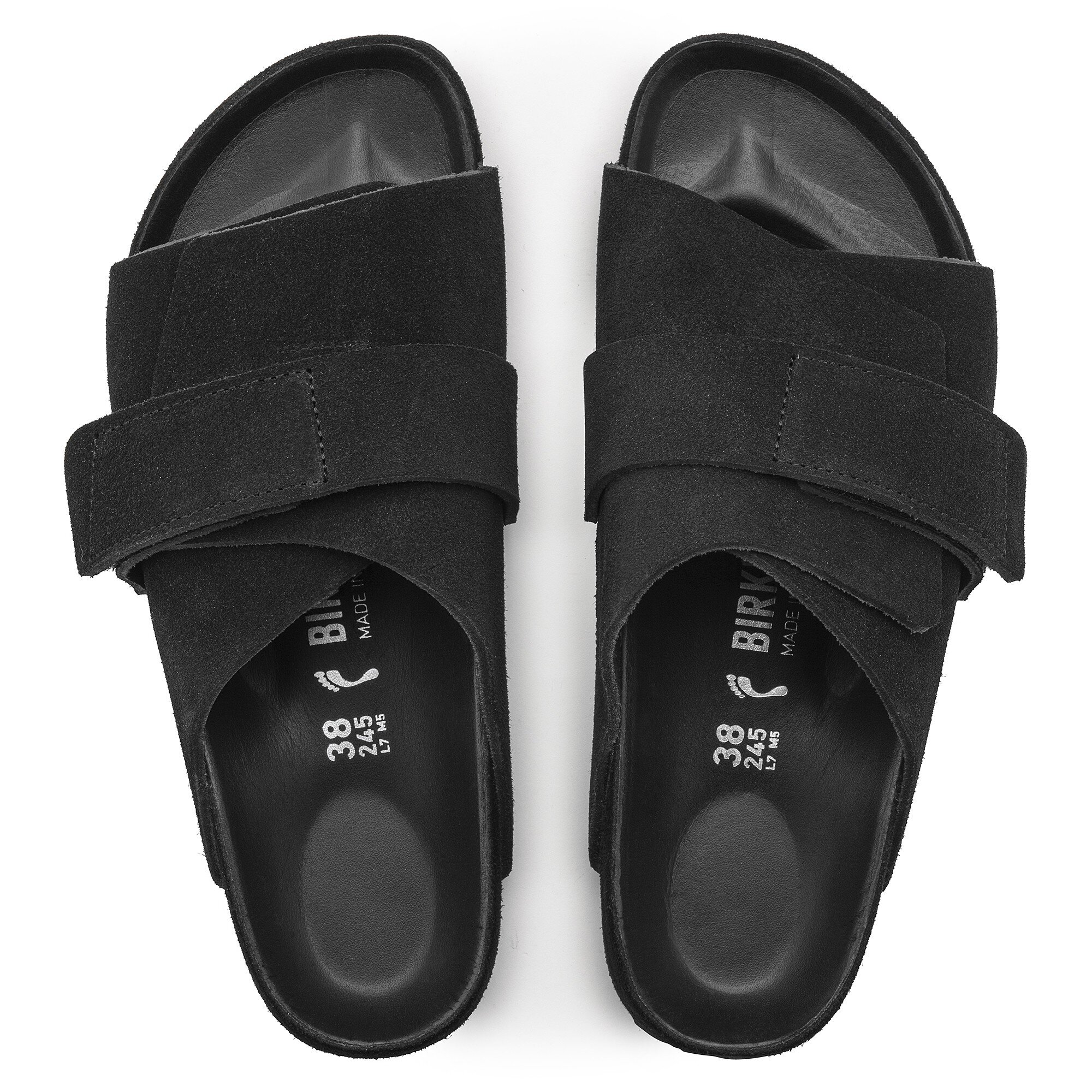 Сандалии Birkenstock Kyoto Suede Leather, цвет: Чёрный — фото 2