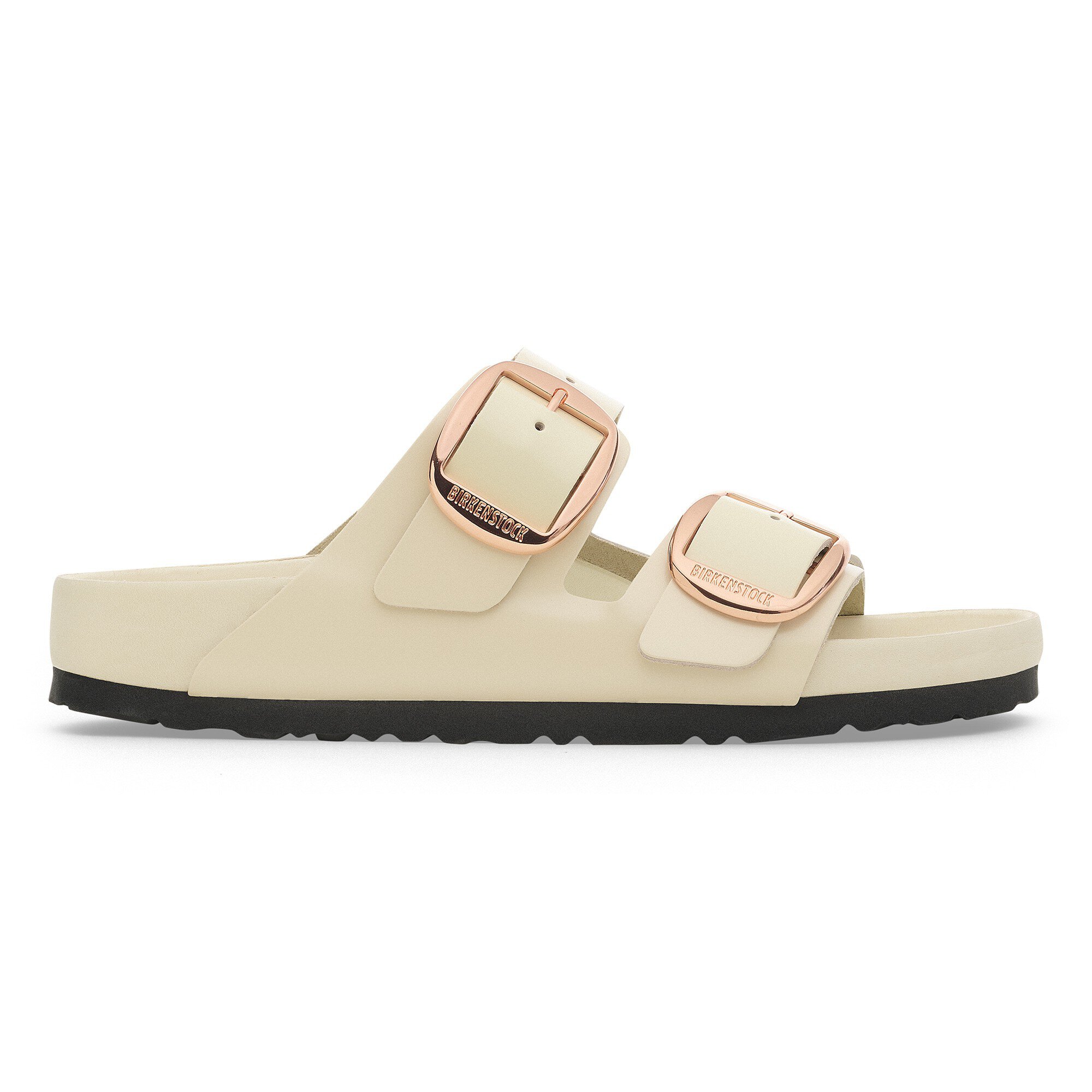 Женские сандалии Birkenstock Arizona Big Buckle Natural Leather Patent, цвет: Экрю — фото 3