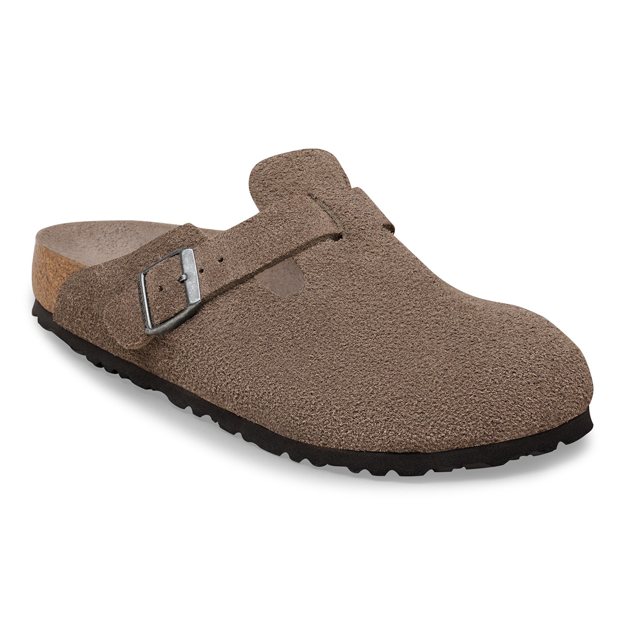 靴 BIRKENSTOCK Boston BS Concrete Gray 41 Boston Soft Footbed Suede Leather in Color Concrete Gray