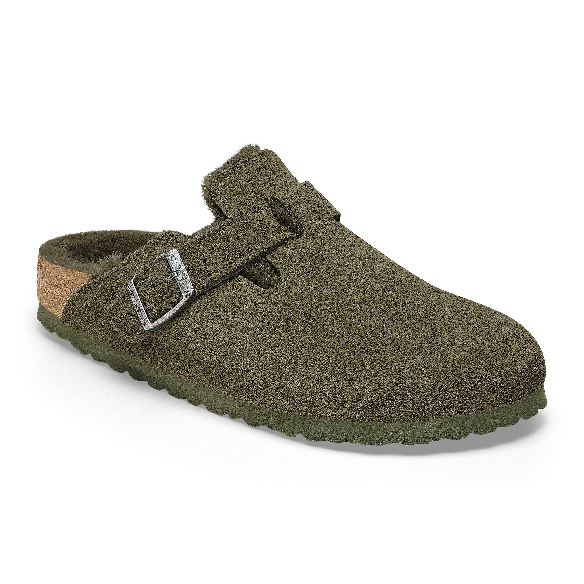 Boston Shearling Suede Leather in Color Thyme | BIRKENSTOCK US