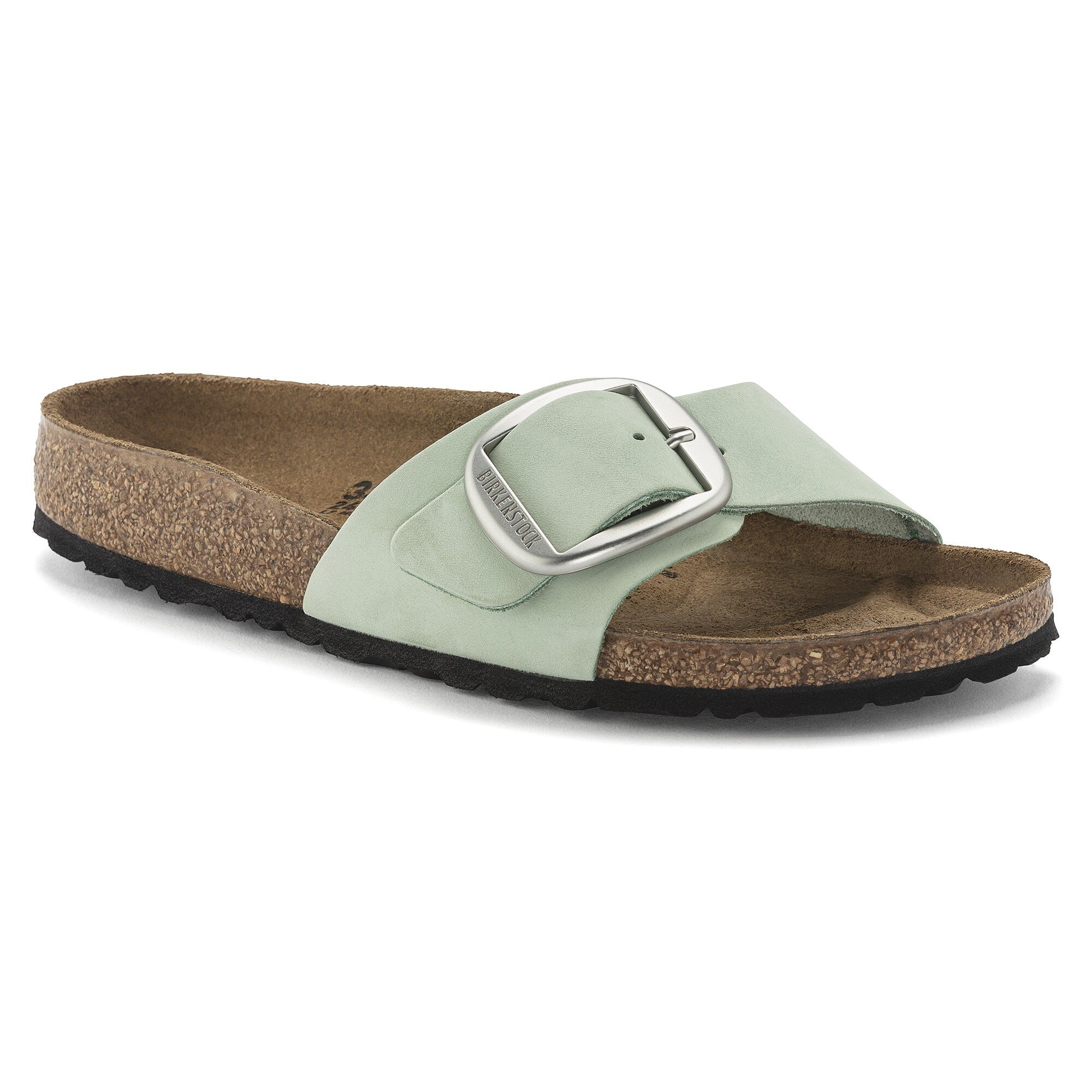 Madrid Big Buckle Nubuck Leather in Color Matcha | BIRKENSTOCK US
