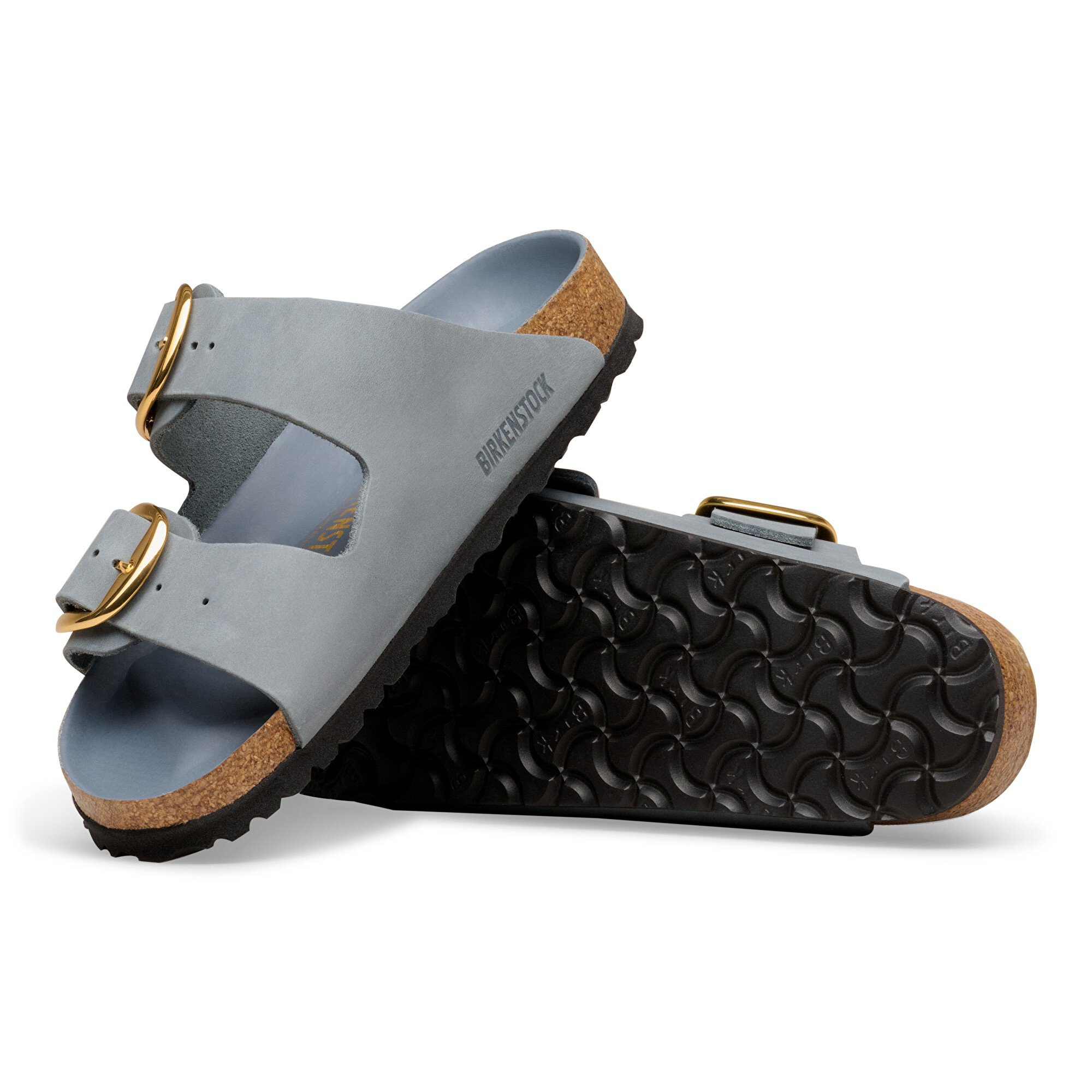 Женские сандалии Birkenstock Arizona Big Buckle Natural Leather Oiled, цвет: Серый — фото 6