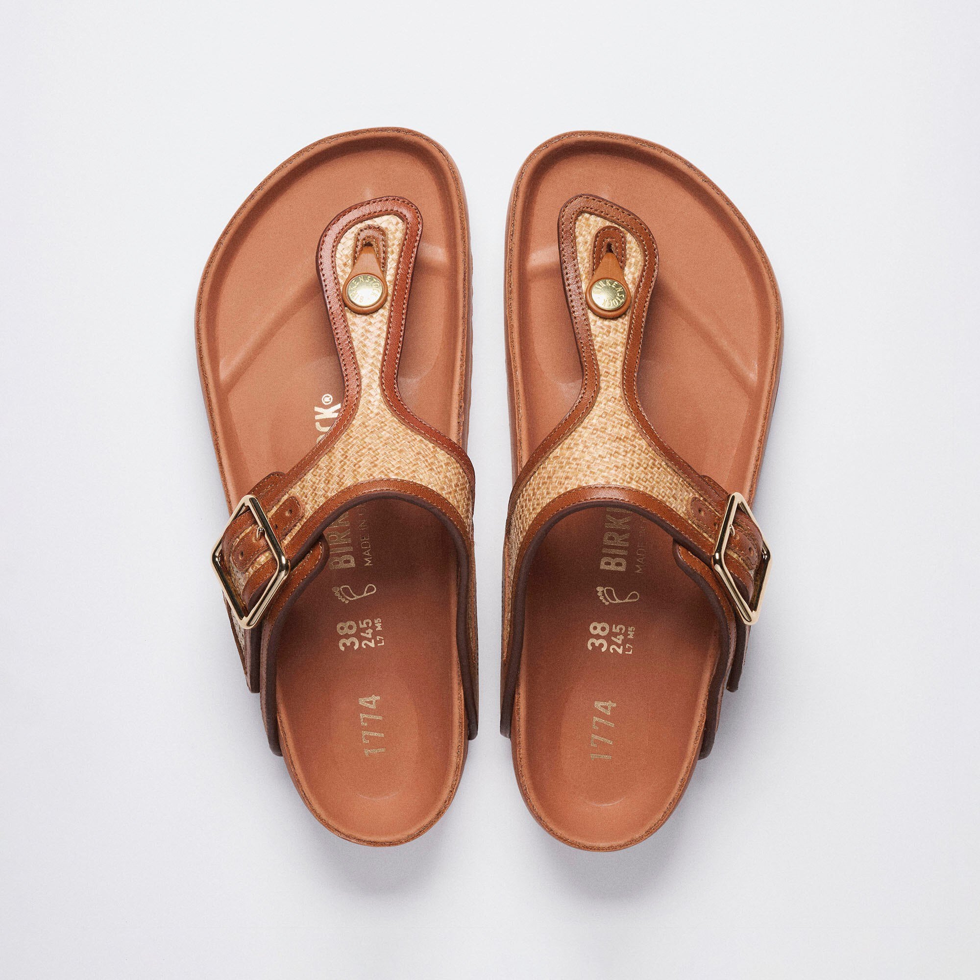 1774 Gizeh Raffia Synthetics in Color Ginger Brown | BIRKENSTOCK US