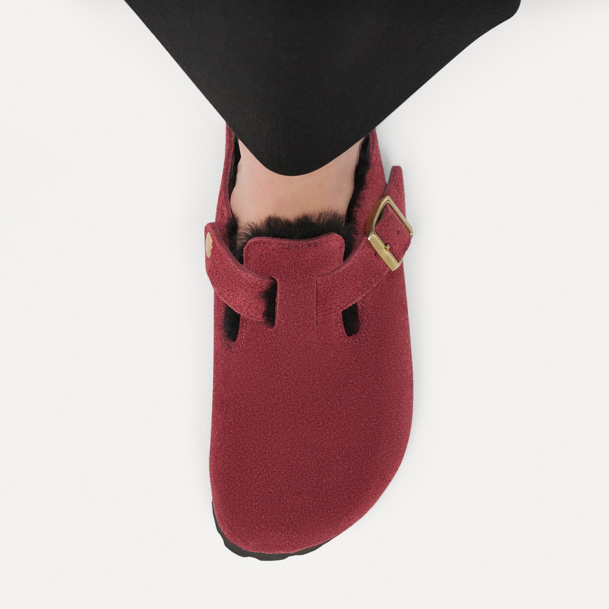 Сабо Birkenstock Boston VL/Fell Suede Leather, цвет: Zinfandel — фото 6