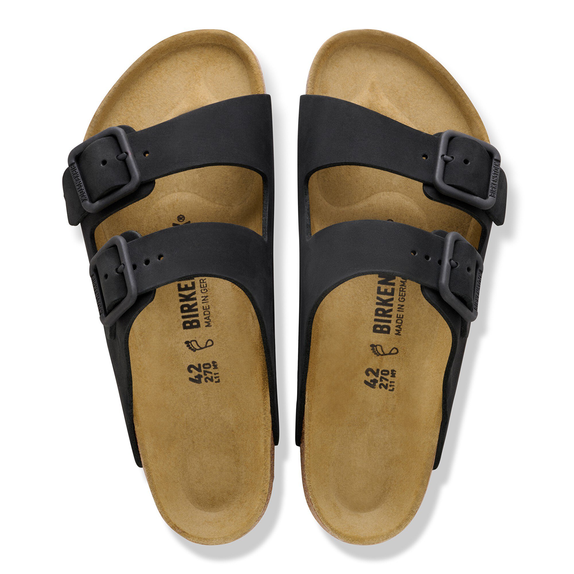 Сандалии Birkenstock Arizona Wire Buckle Nubuck Leather, цвет: Чёрный — фото 2