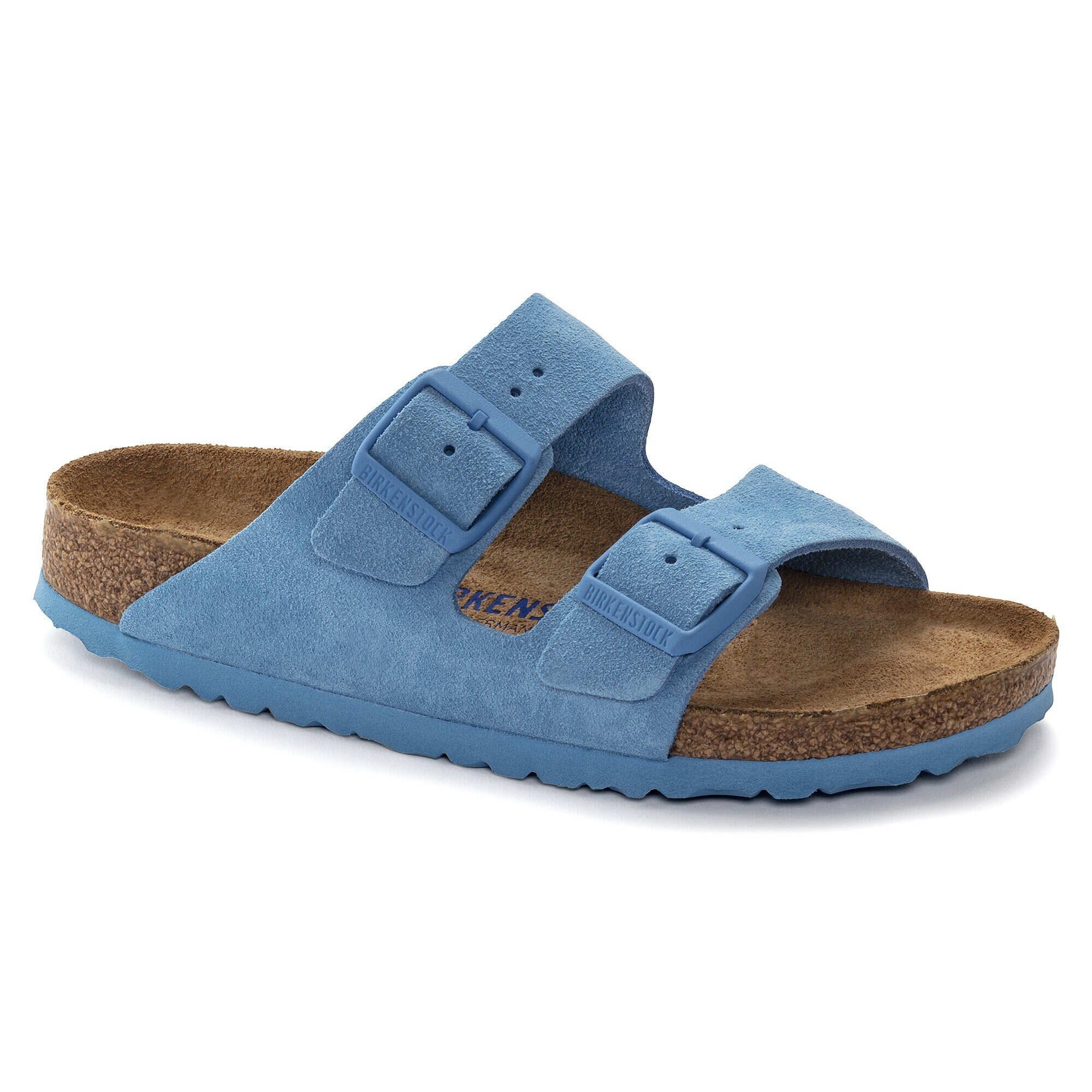 Birkenstock Arizona Sky Blue Suede Leather Soft Footbed Sandals Buckle Men’s 12 Birkenstock Arizona Soft Footbed Slide Sandal (Men  main image 2