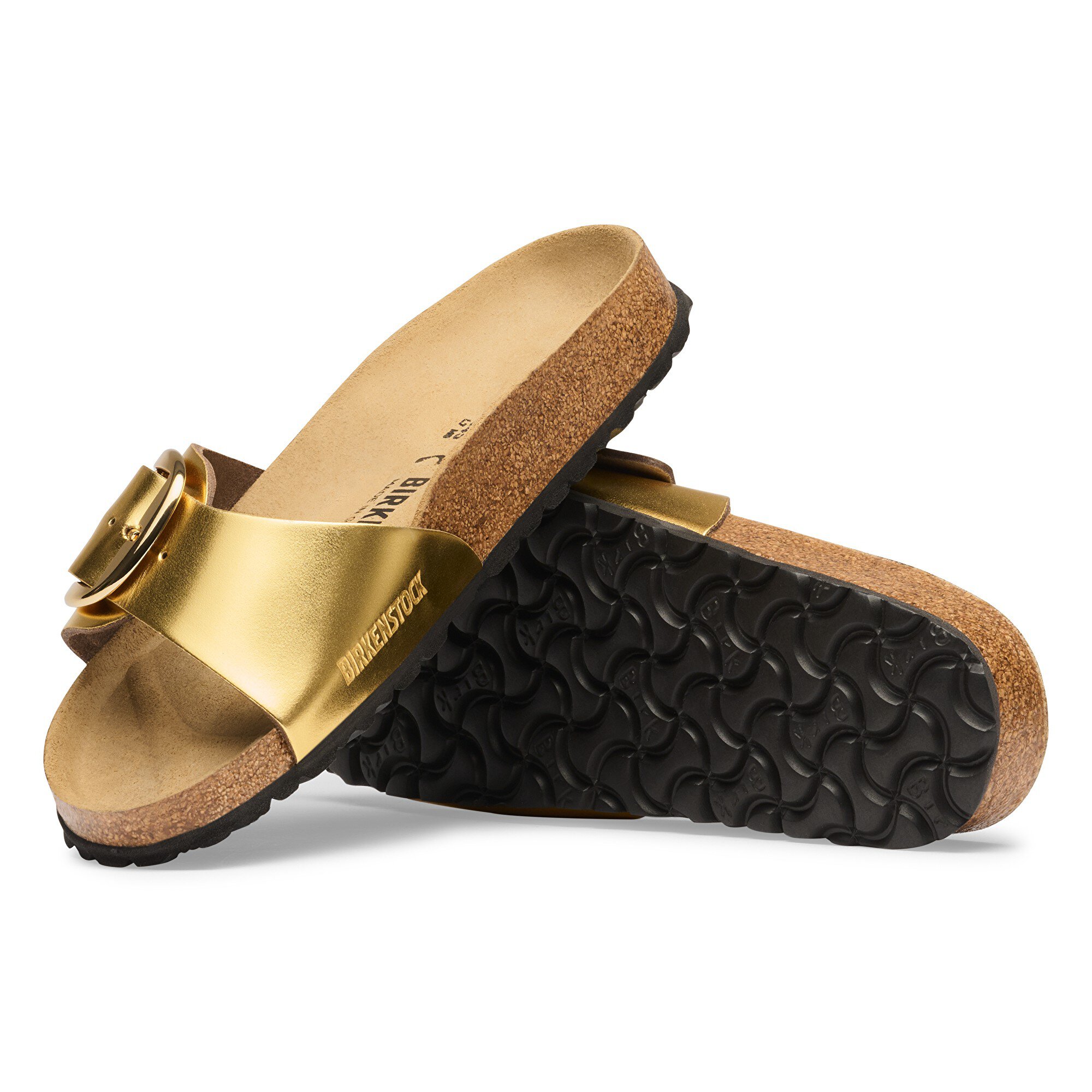 Женские сандалии Birkenstock Madrid Big Buckle Natural Leather, цвет: Золотой — фото 8