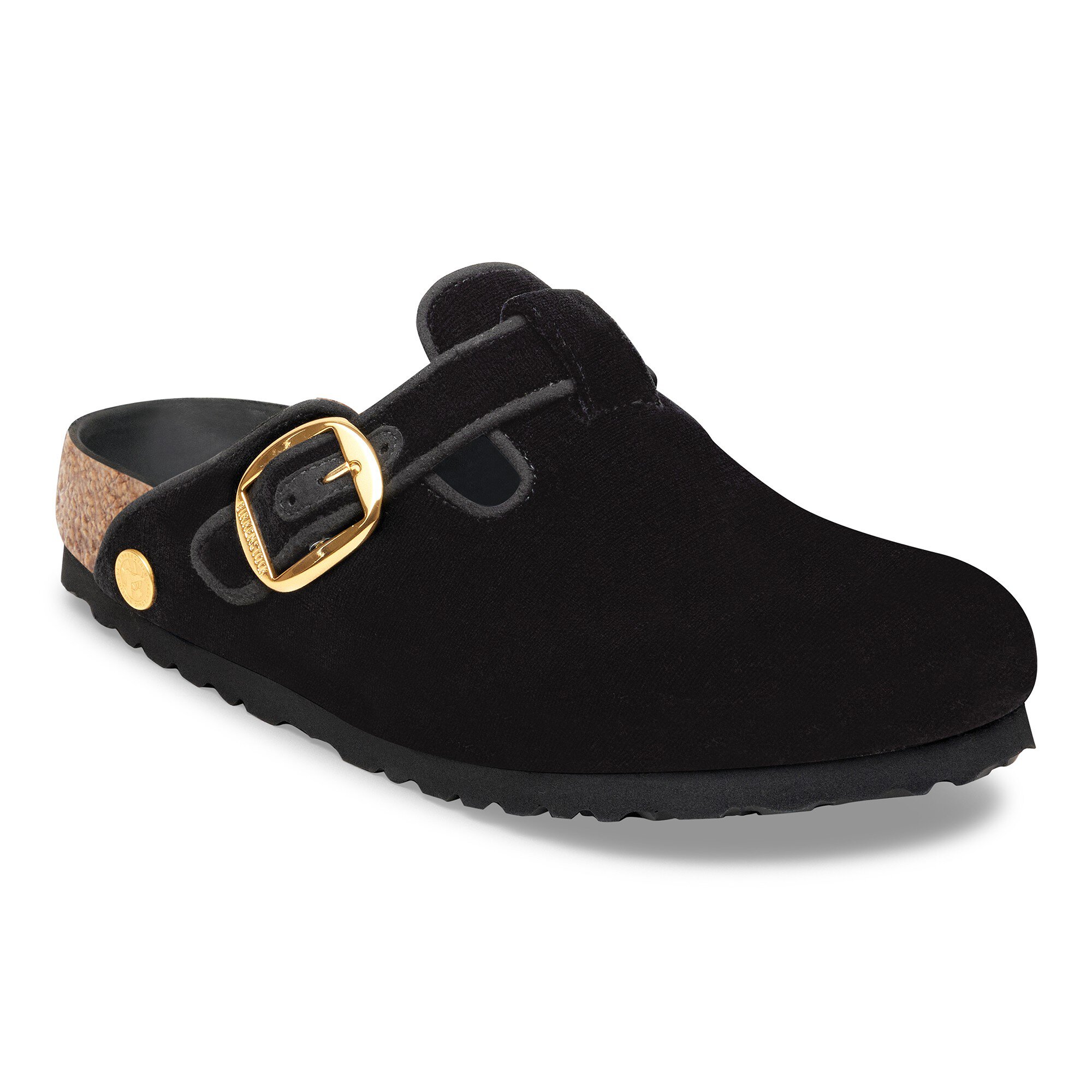 Boston Big Buckle Piping Rivet Logo Textile in Color Velvet Black