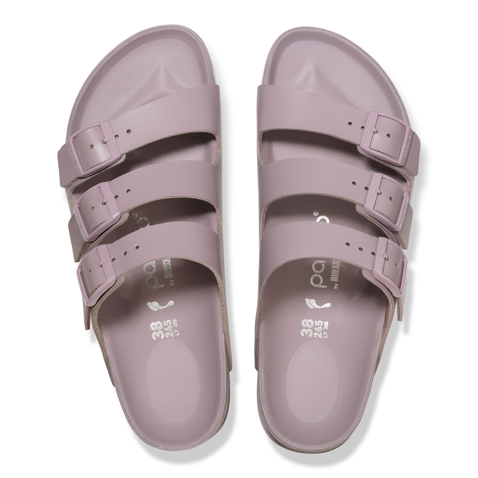 Женские сандалии Birkenstock Florida Flex Platform Natural Leather, цвет: Выцветший фиолетовый — фото 2