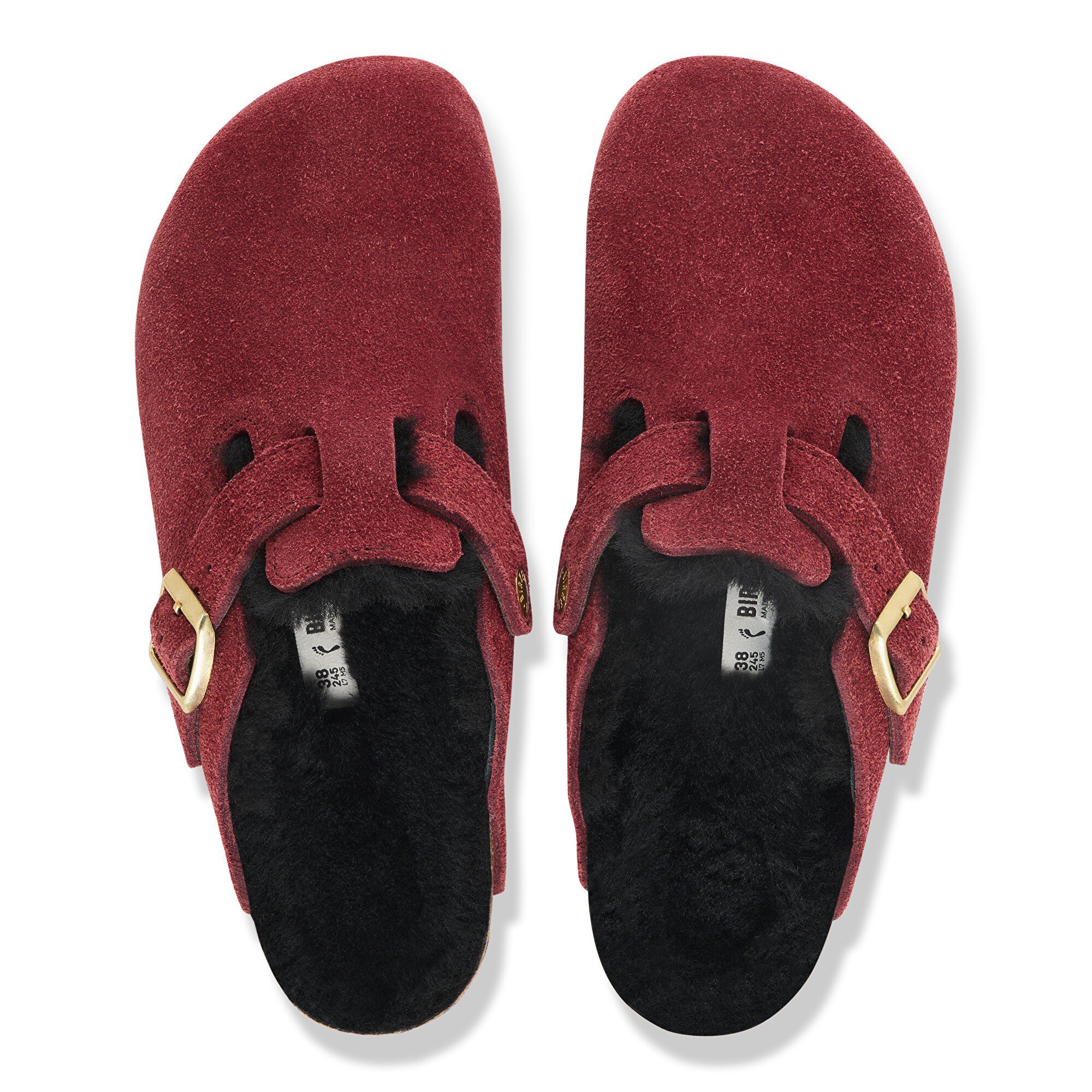 Сабо Birkenstock Boston VL/Fell Suede Leather, цвет: Zinfandel — фото 2