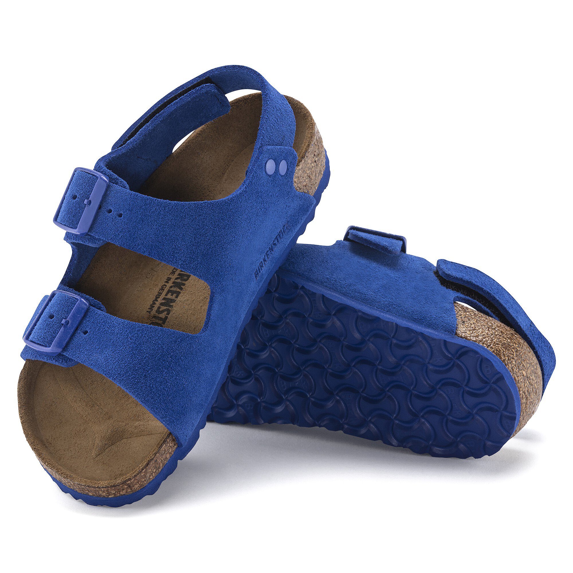 Детские сандалии Birkenstock Milano HL Suede Kids Suede Leather, цвет: Синий — фото 4