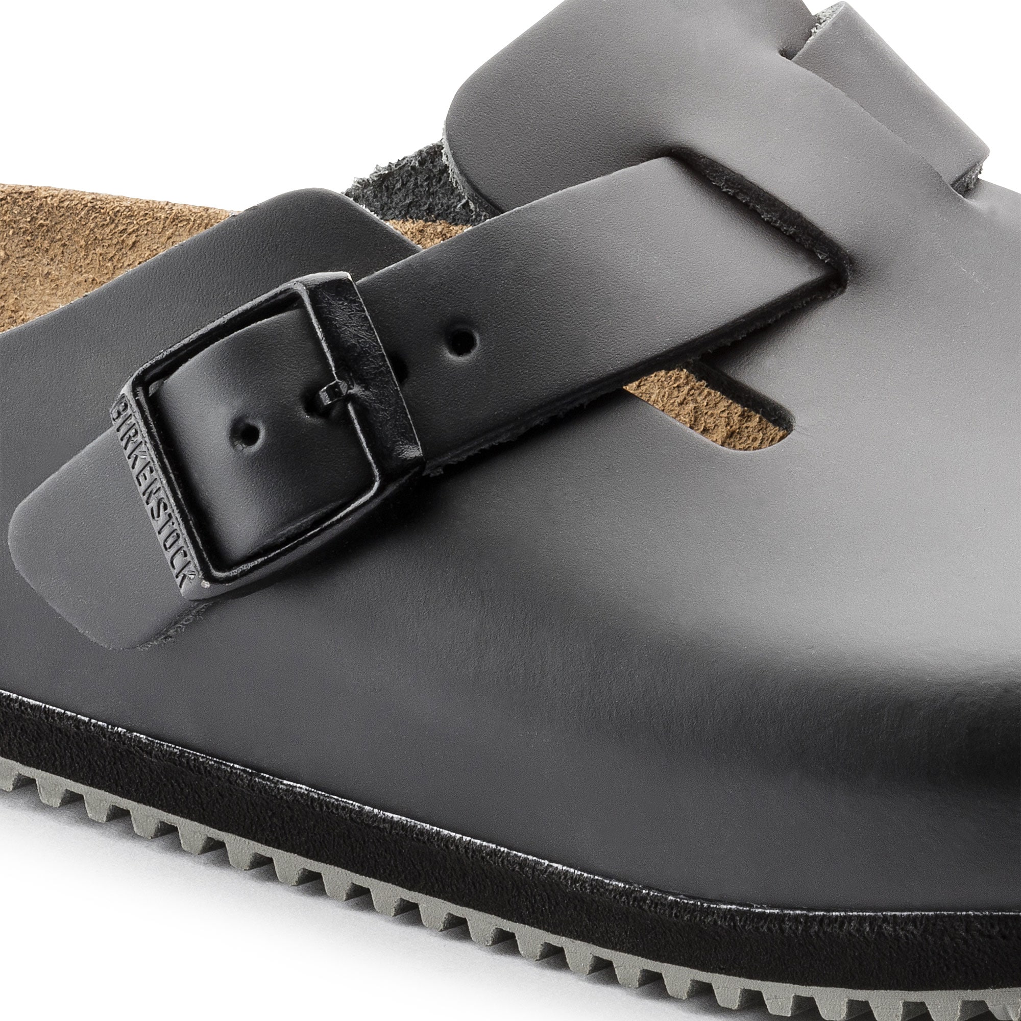 Сабо Birkenstock Boston Super Grip Natural Leather, цвет: Чёрный — фото 4
