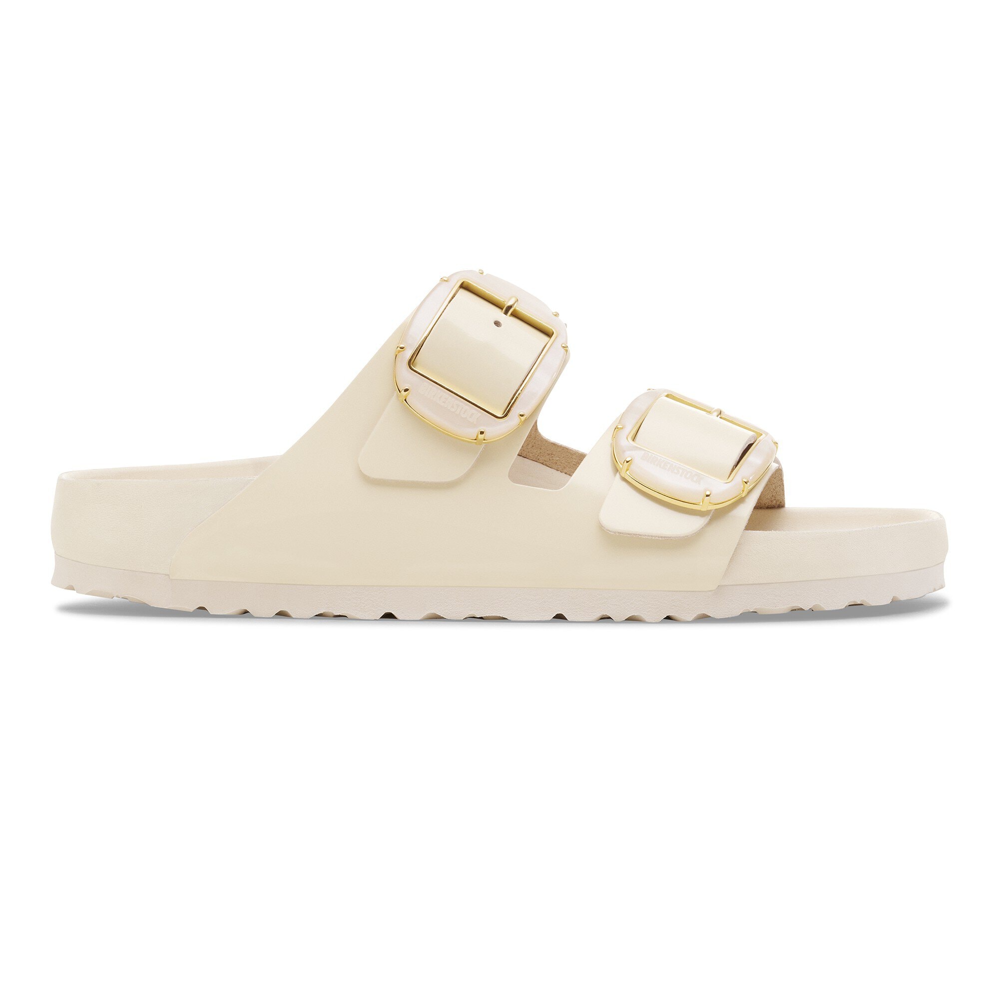 Женские сандалии Birkenstock Arizona Big Buckle Natural Leather Patent, цвет: Экрю — фото 3