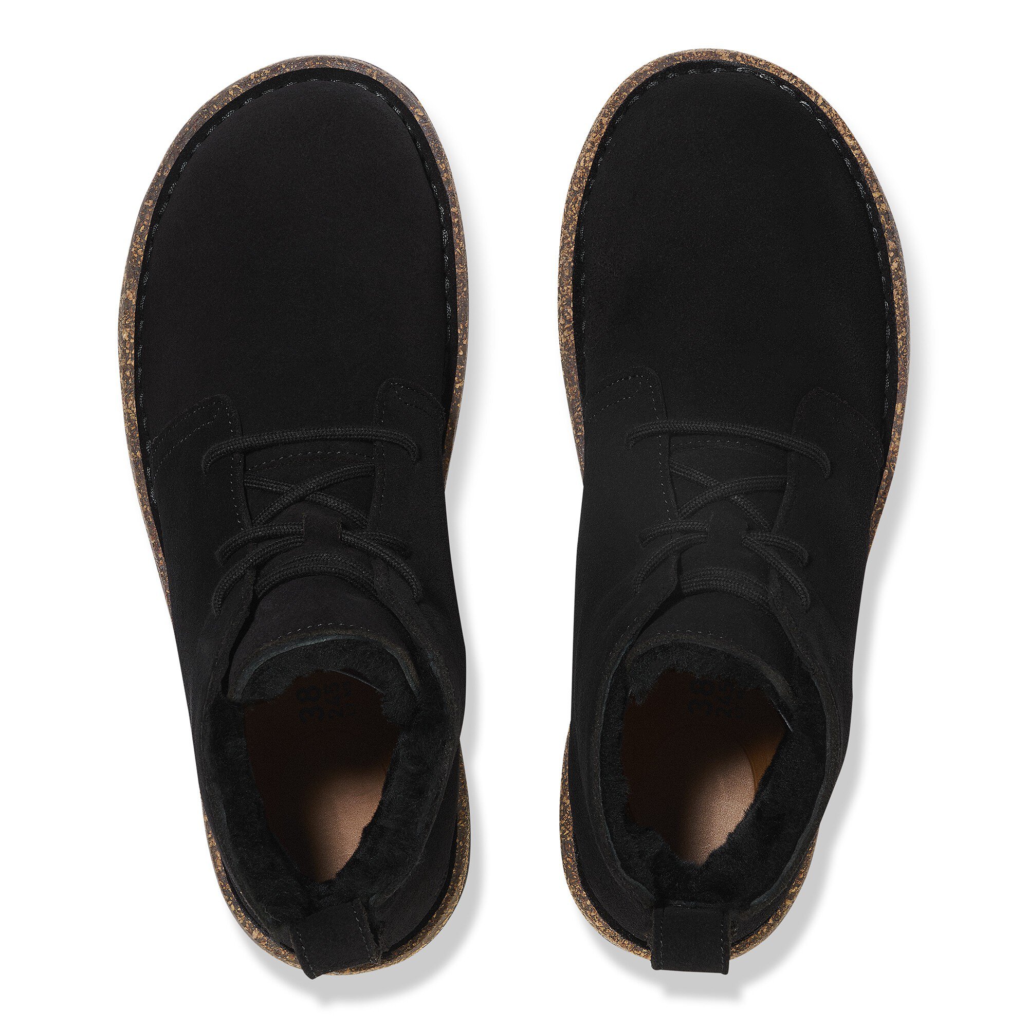 Женские ботинки Birkenstock Uppsala Mid Shearling Suede Leather, цвет: Чёрный — фото 2