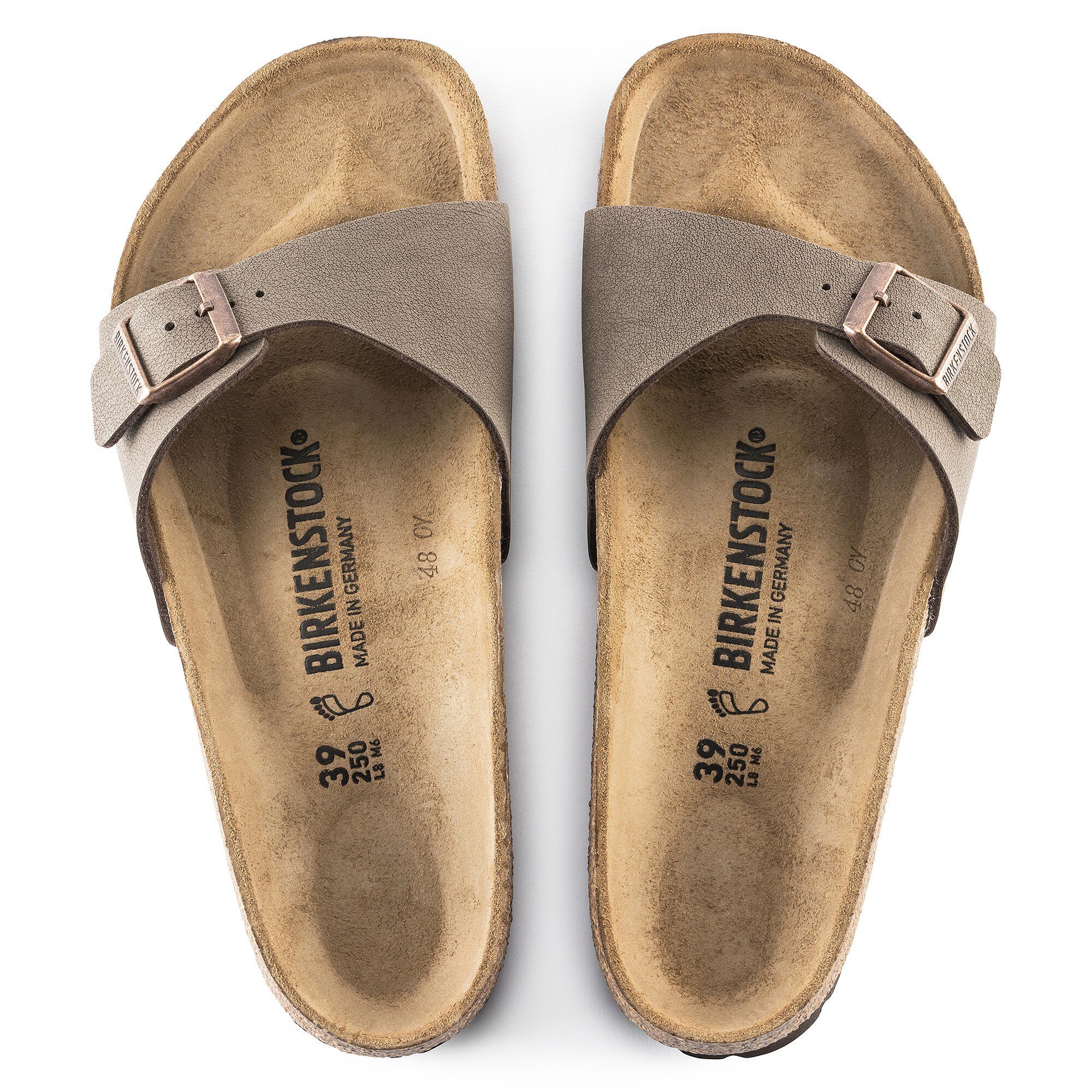 Сандалии Birkenstock Madrid Birko-Flor Nubuck, цвет: Мокко — фото 2