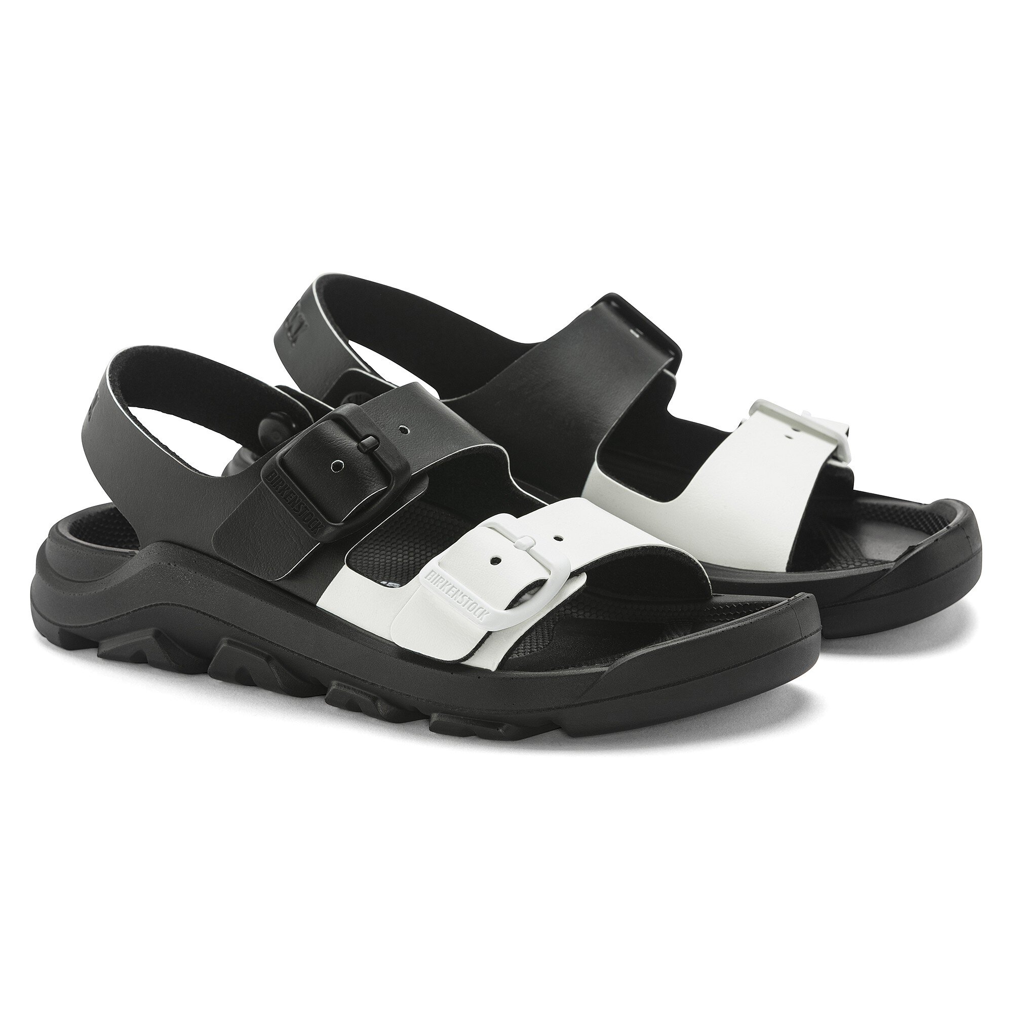 Детские сандалии Birkenstock Mogami Birko-Flor, цвет: Чёрный / Белый — фото 4
