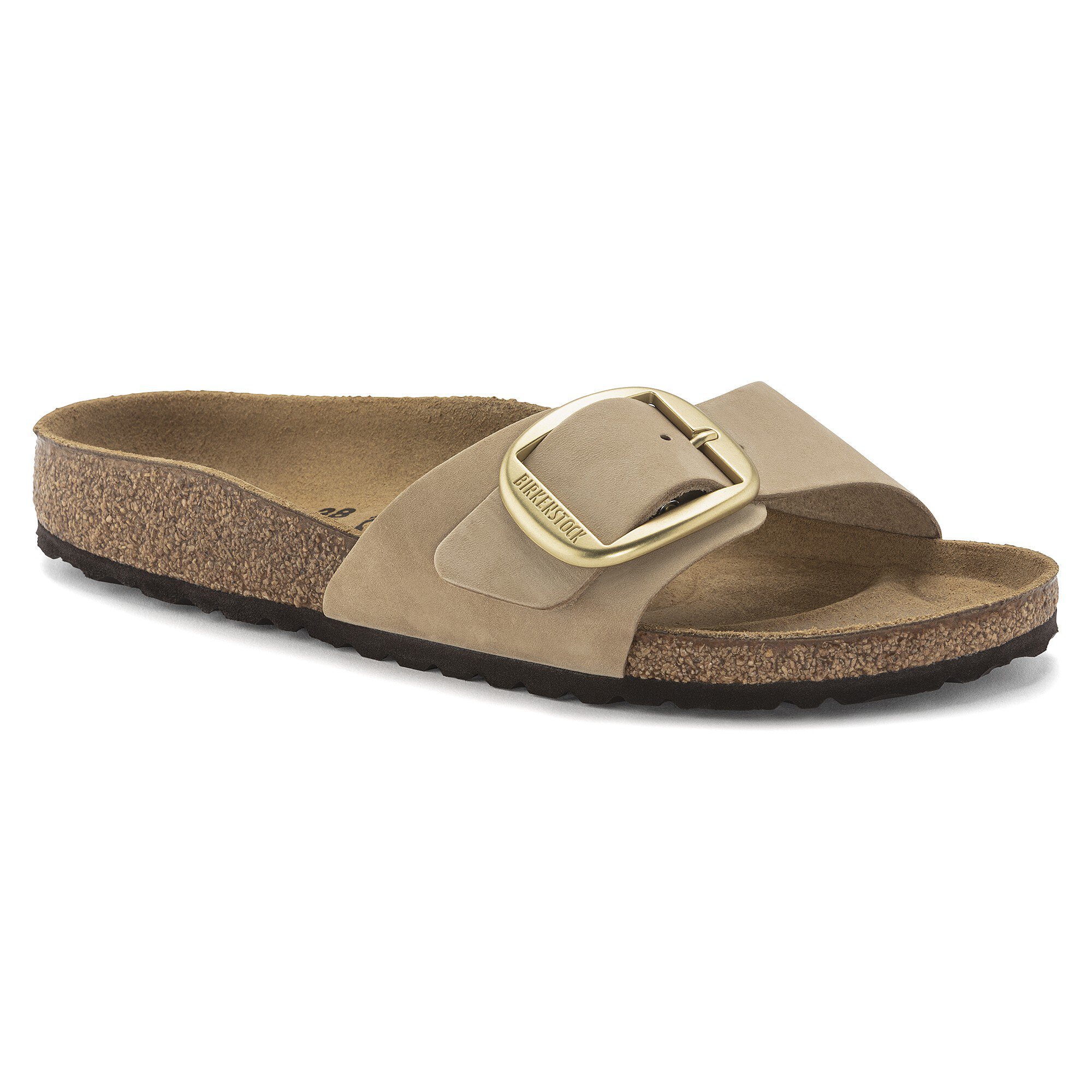 Madrid Big Buckle Nubuck Leather in Color Sandcastle | BIRKENSTOCK US