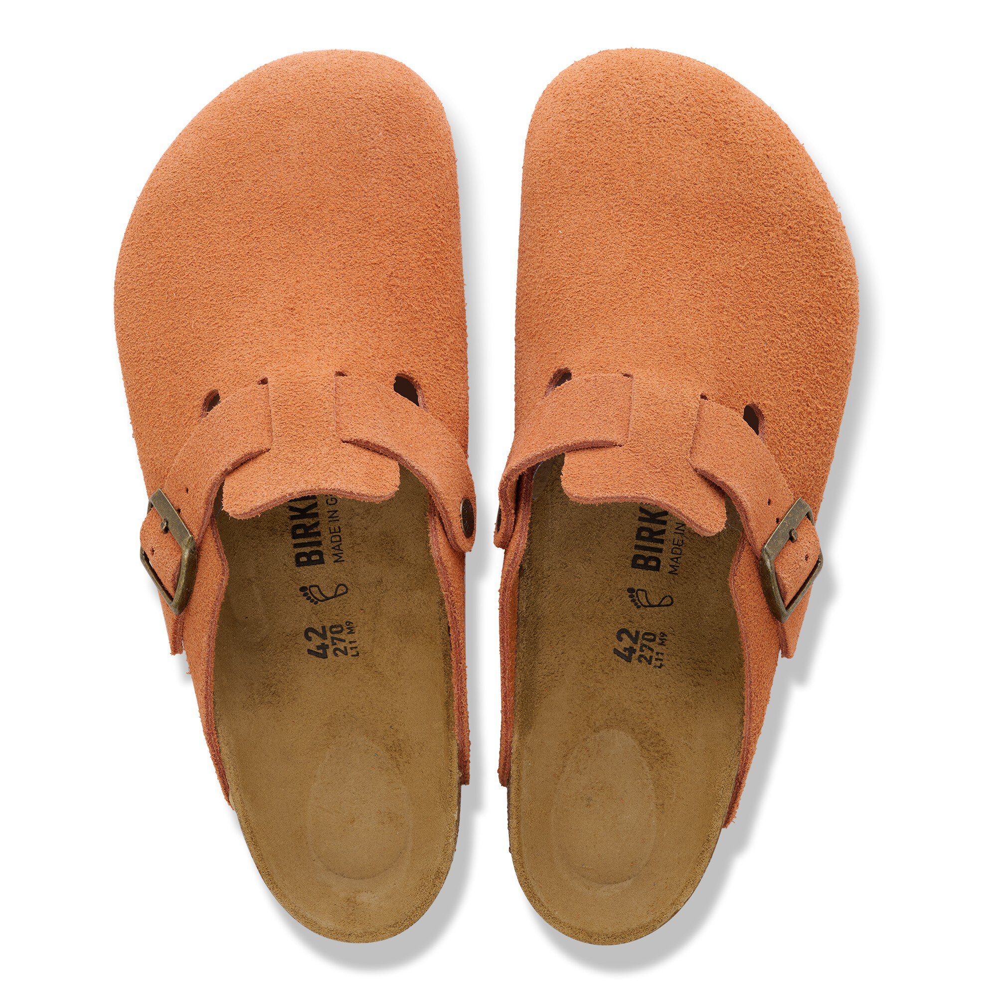 Сабо Birkenstock Boston Suede Leather, цвет: Тёмный ржавый — фото 2