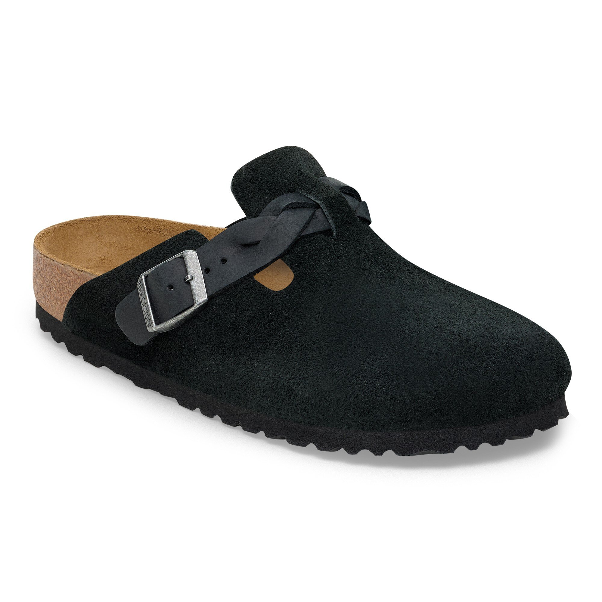 Boston Braided Couro de camurça em Preto | BIRKENSTOCK Portugal