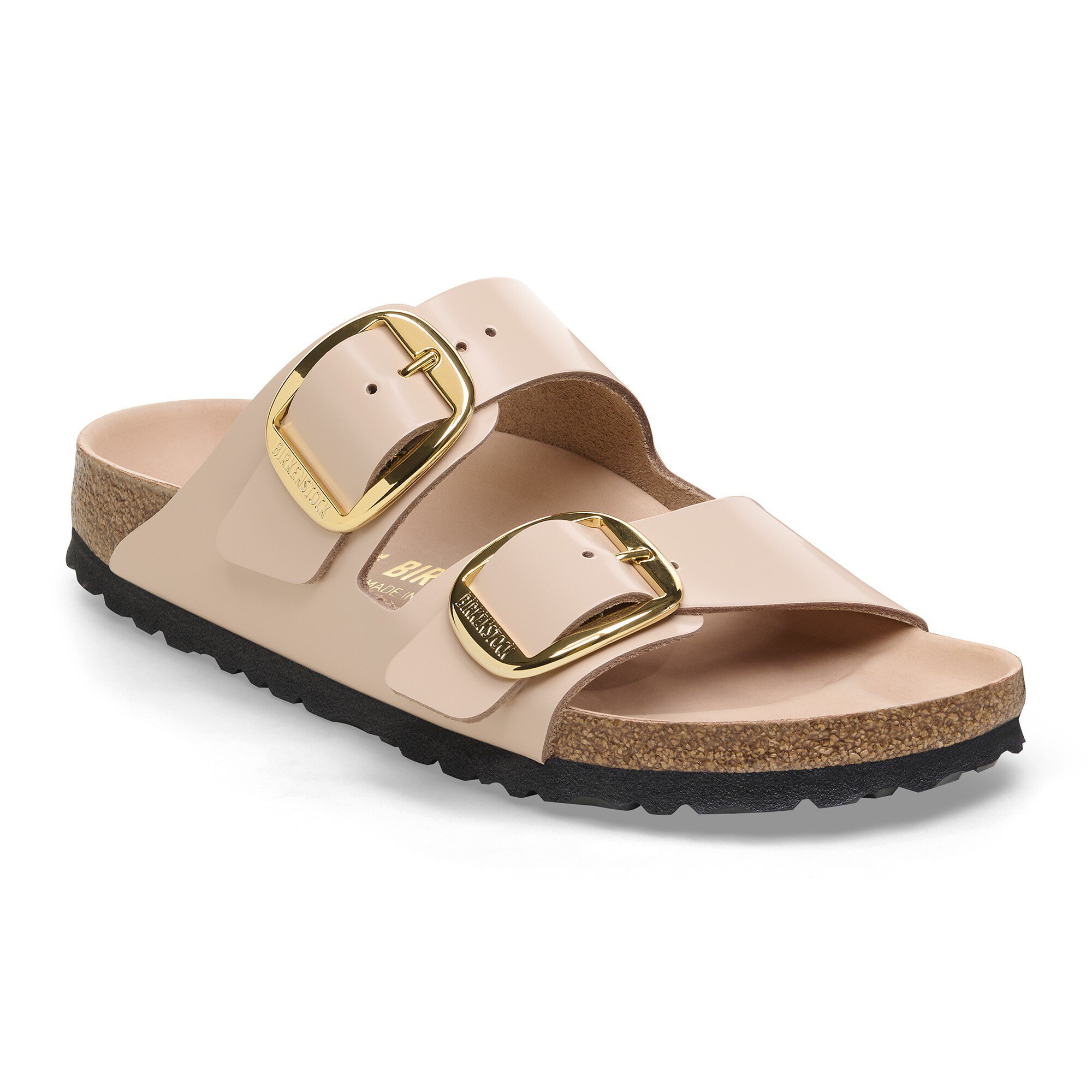 Nana　Birenstock 35 ベージュ Arizona Big Buckle Natural Leather Patent in Color High-Shine New