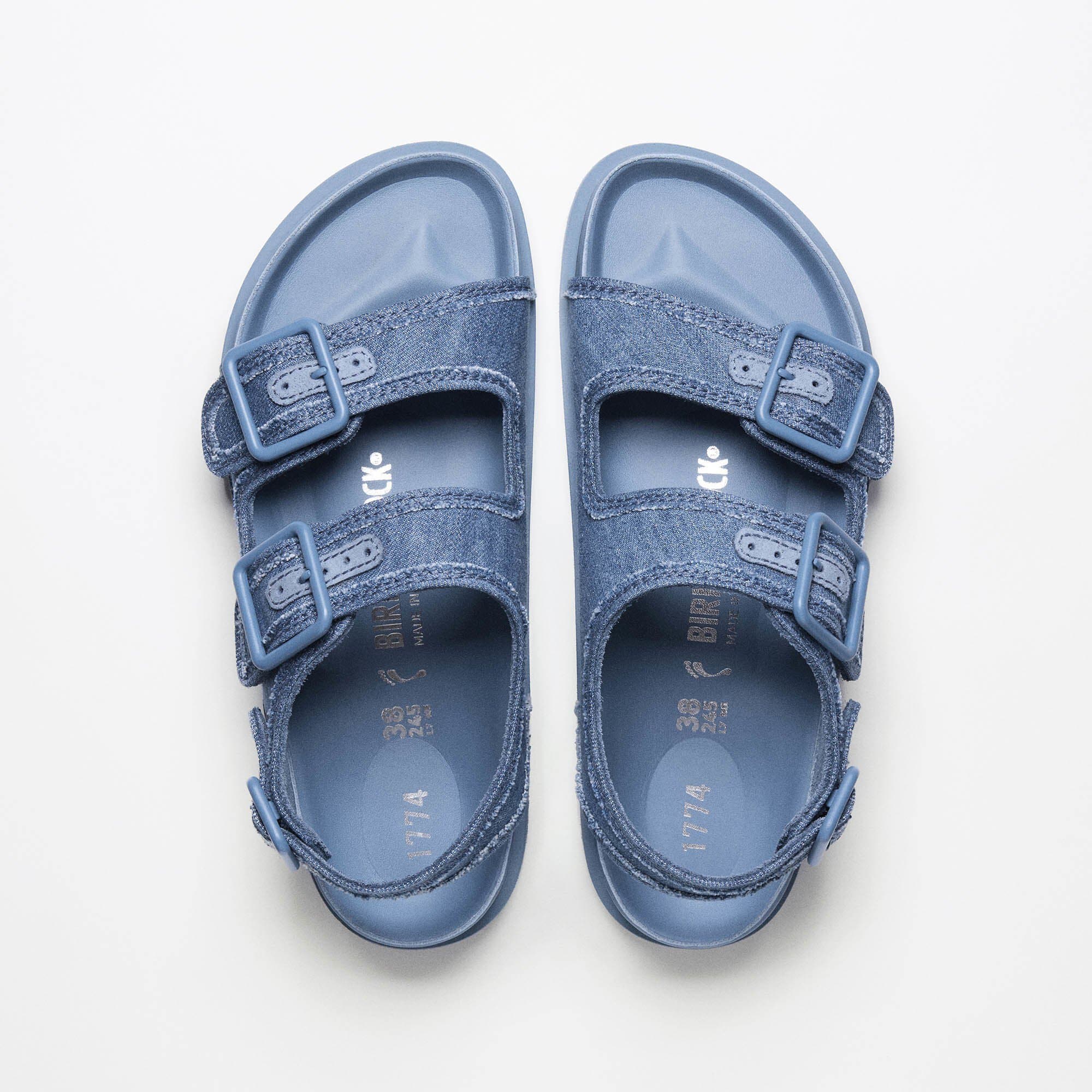 1774 Milano Denim Leather-Cotton in Color Faded Denim