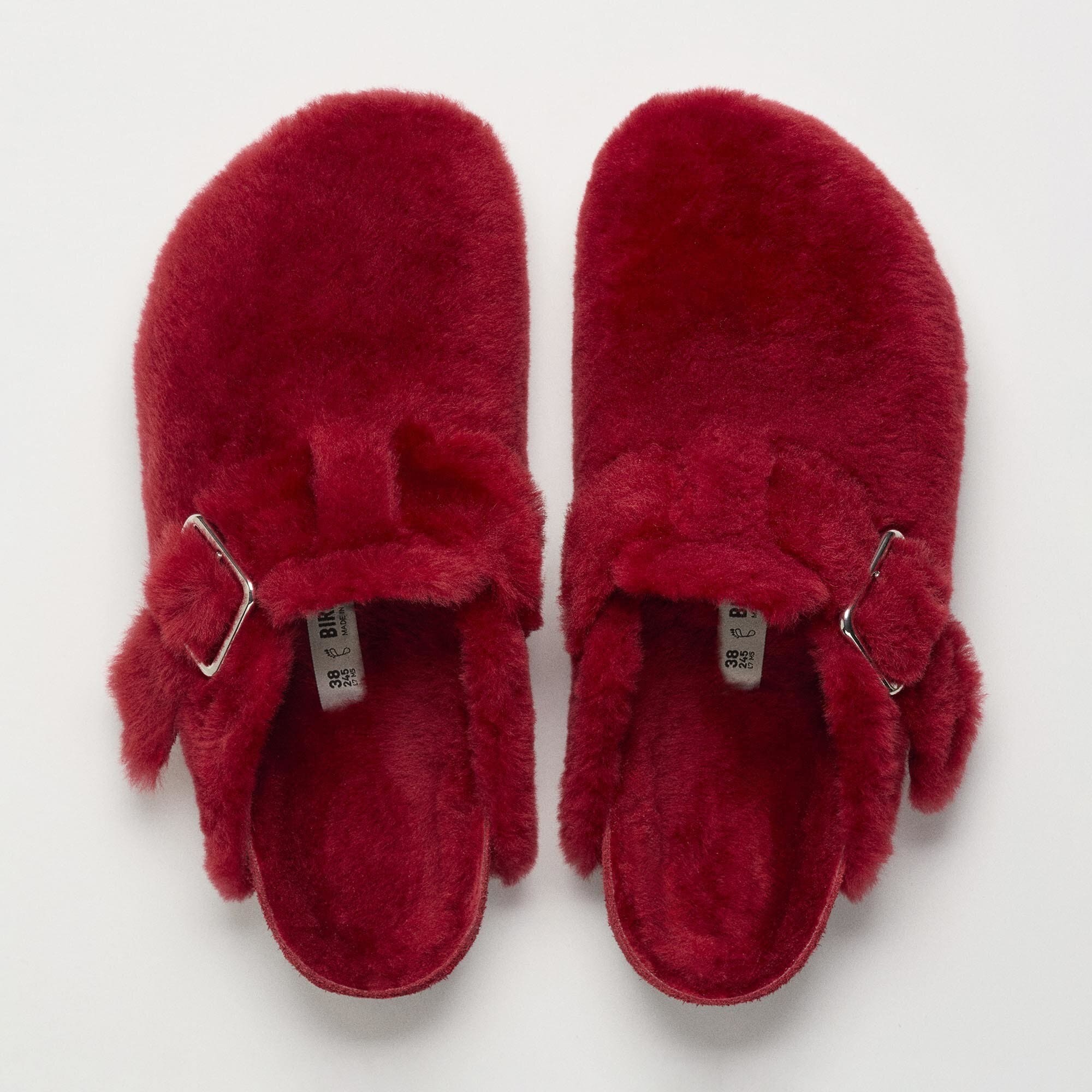 Boston 1774 Shearling Fur in Color Red | BIRKENSTOCK UK