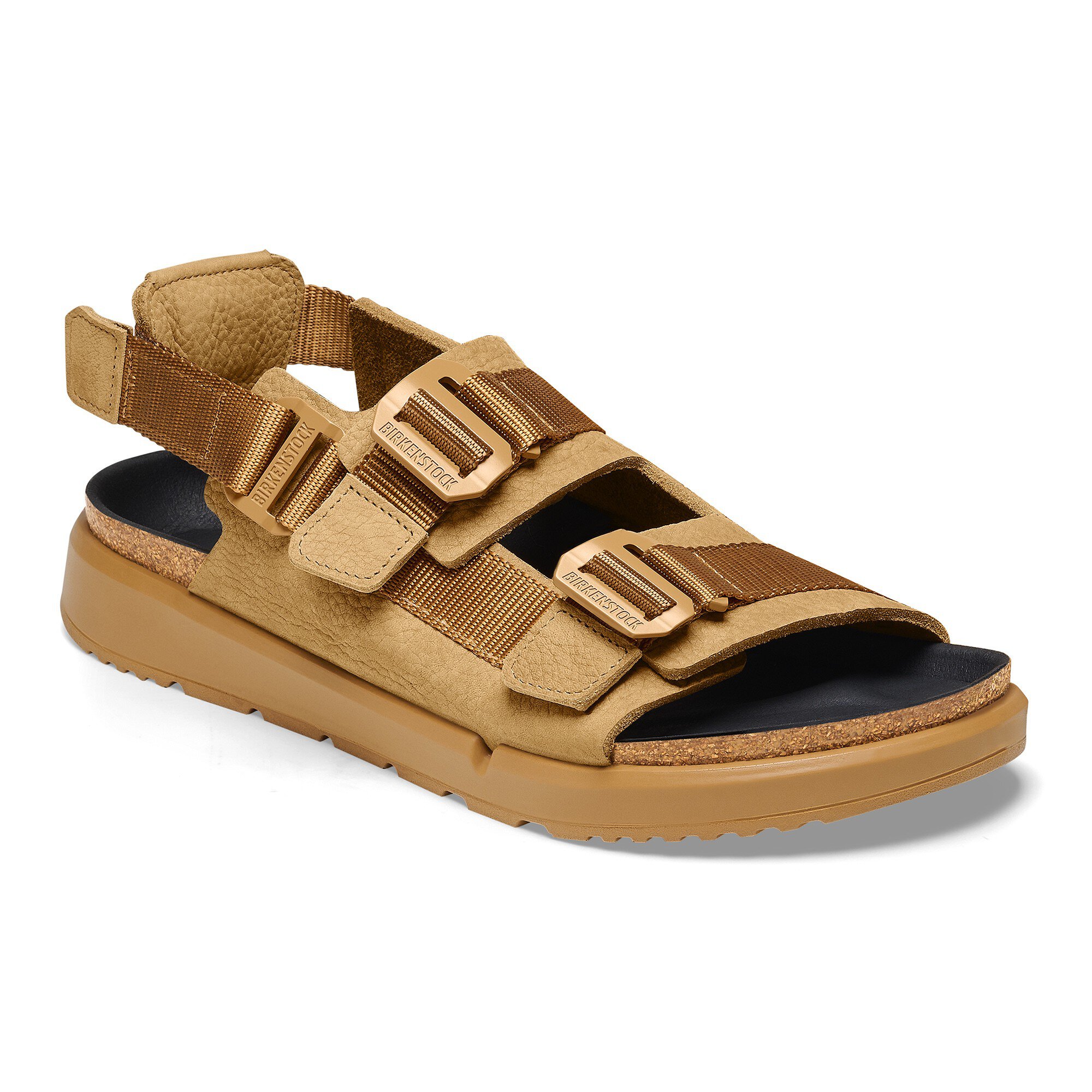 美品 BIRKENSTOCK サンダル Shinjukuシンジュク 40 Shinjuku Natural Leather/Textile in Color Cork Brown | BIRKENSTOCK