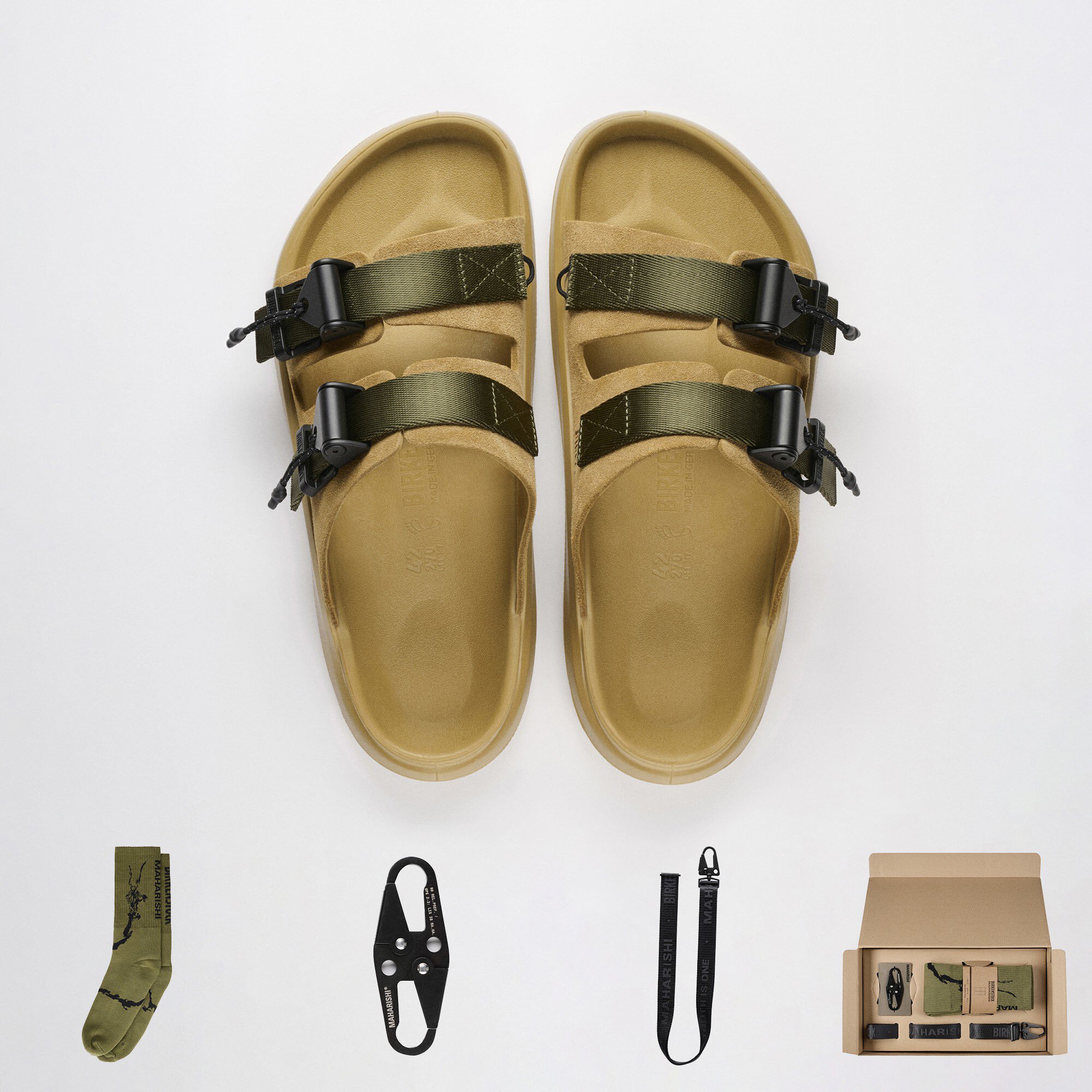 ★新品未使用★BIRKENSTOCK MAHARISHI ビルケ×マハリシ 42 Maharishi Pack Nubuck Leather/Textile in Color Sand | BIRKENSTOCK