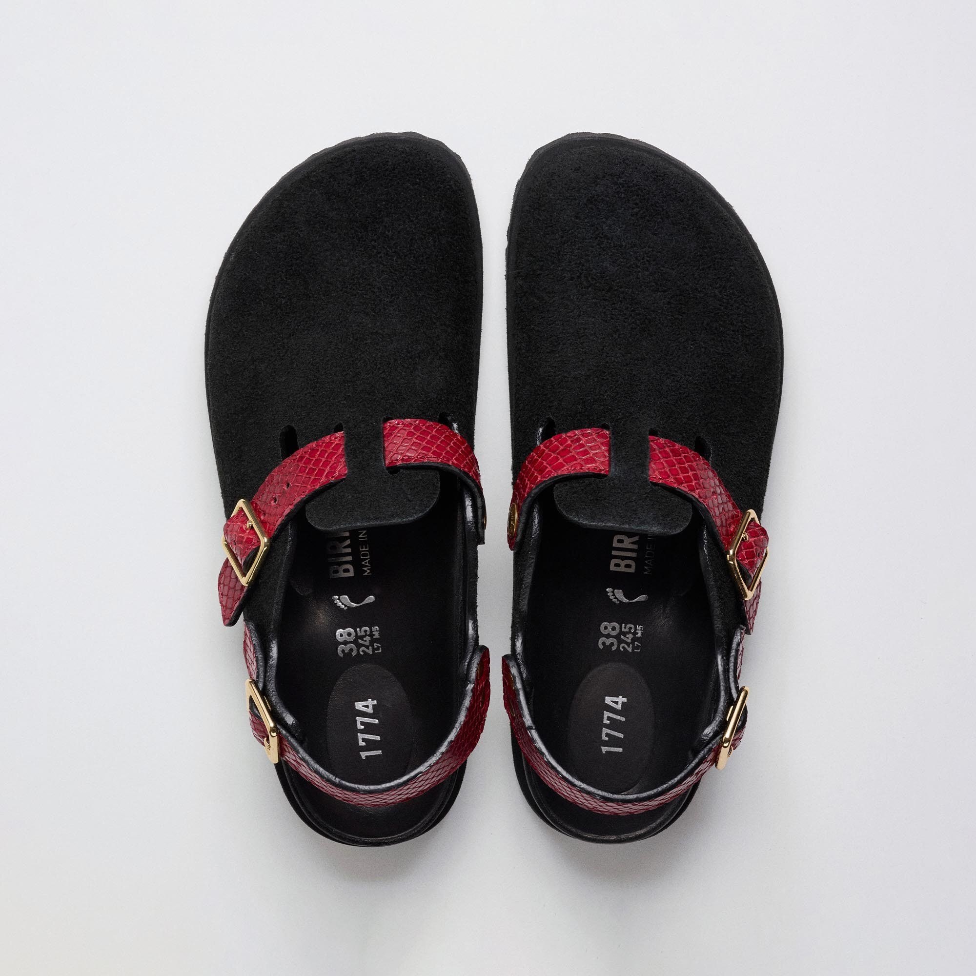 BIRKENSTOCK 1774【TOKIO II LINED R】 Tokio II Lined 1774 Natural Leather in Color red | BIRKENSTOCK