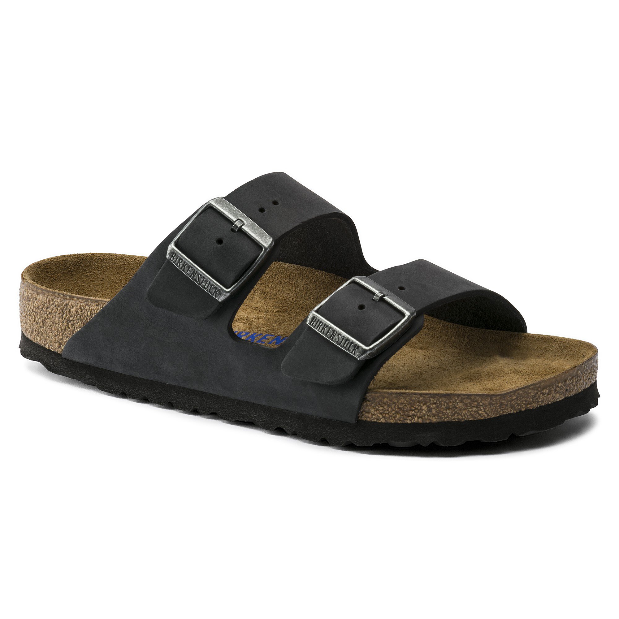 Arizona Soft Footbed Couro Oleado em Preto | BIRKENSTOCK Portugal