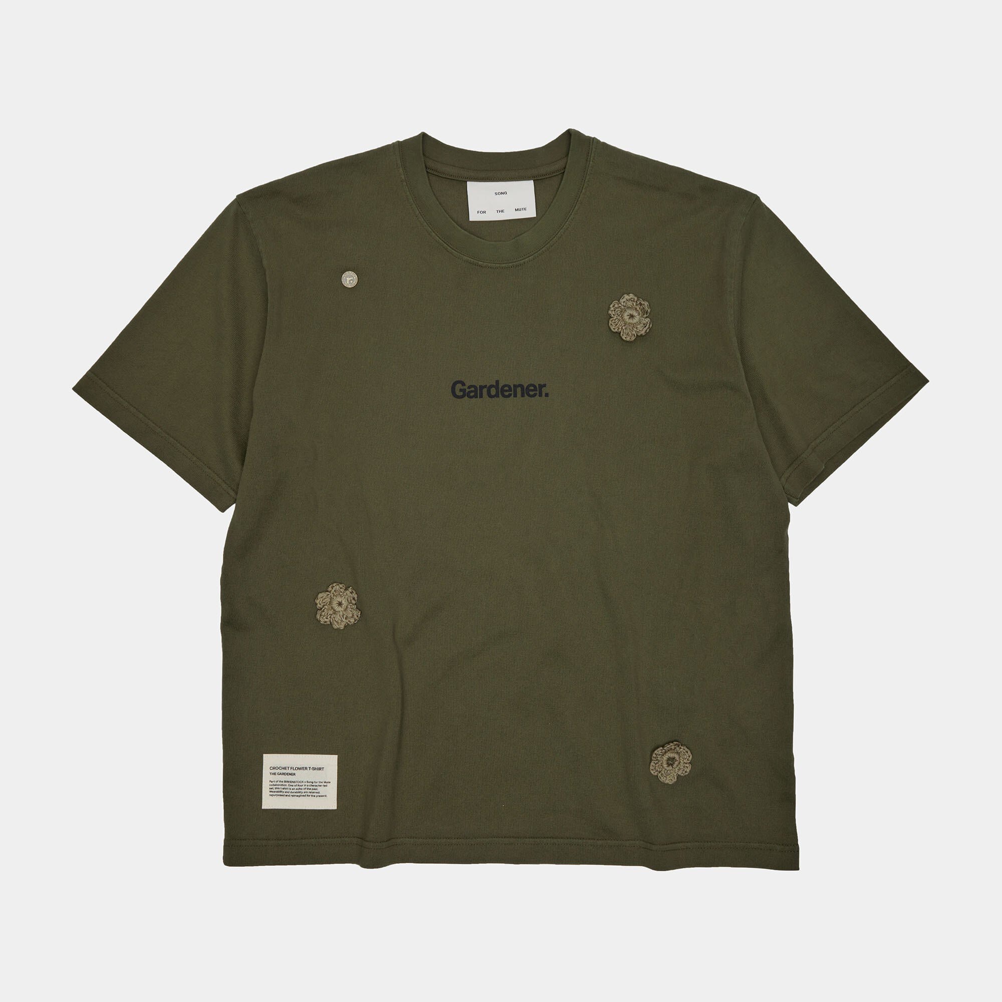 【美品】NEIGHBORHOOD collarless shirt カーキ THE GARDENER' T-Shirt Cotton in Color Overdyed Army Green