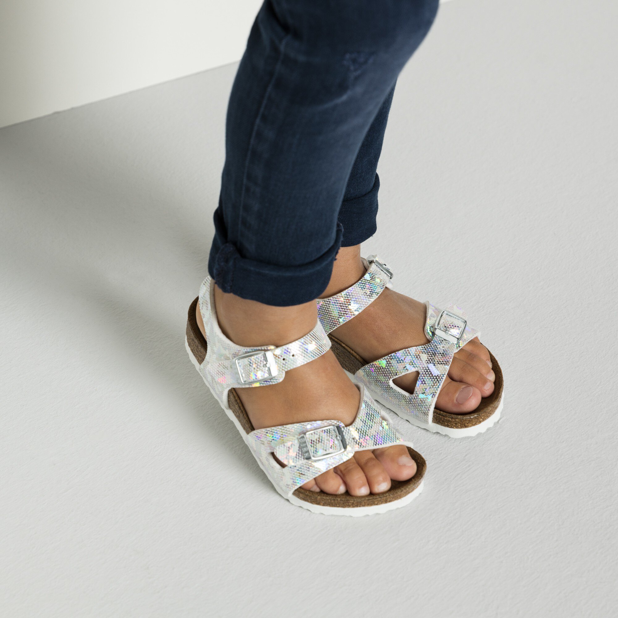 birkenstock rio silver