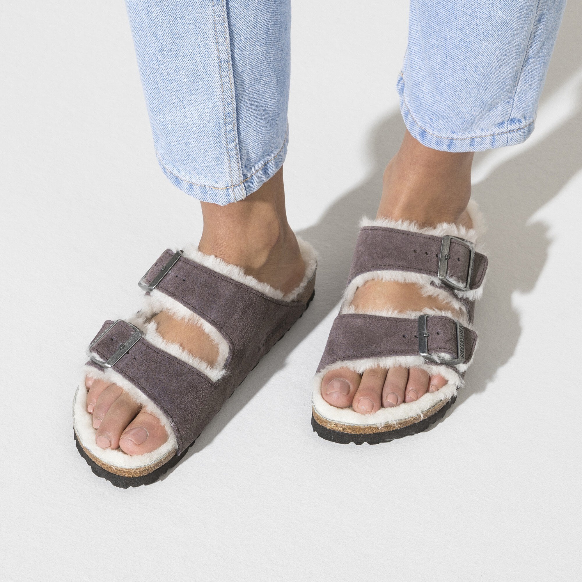 gray birkenstock arizona