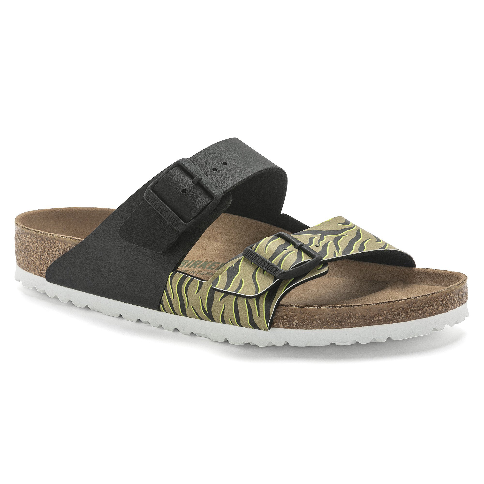 radar stuk Luchtvaartmaatschappijen Arizona Split Birko-Flor Zebra Cork Brown-Black | BIRKENSTOCK