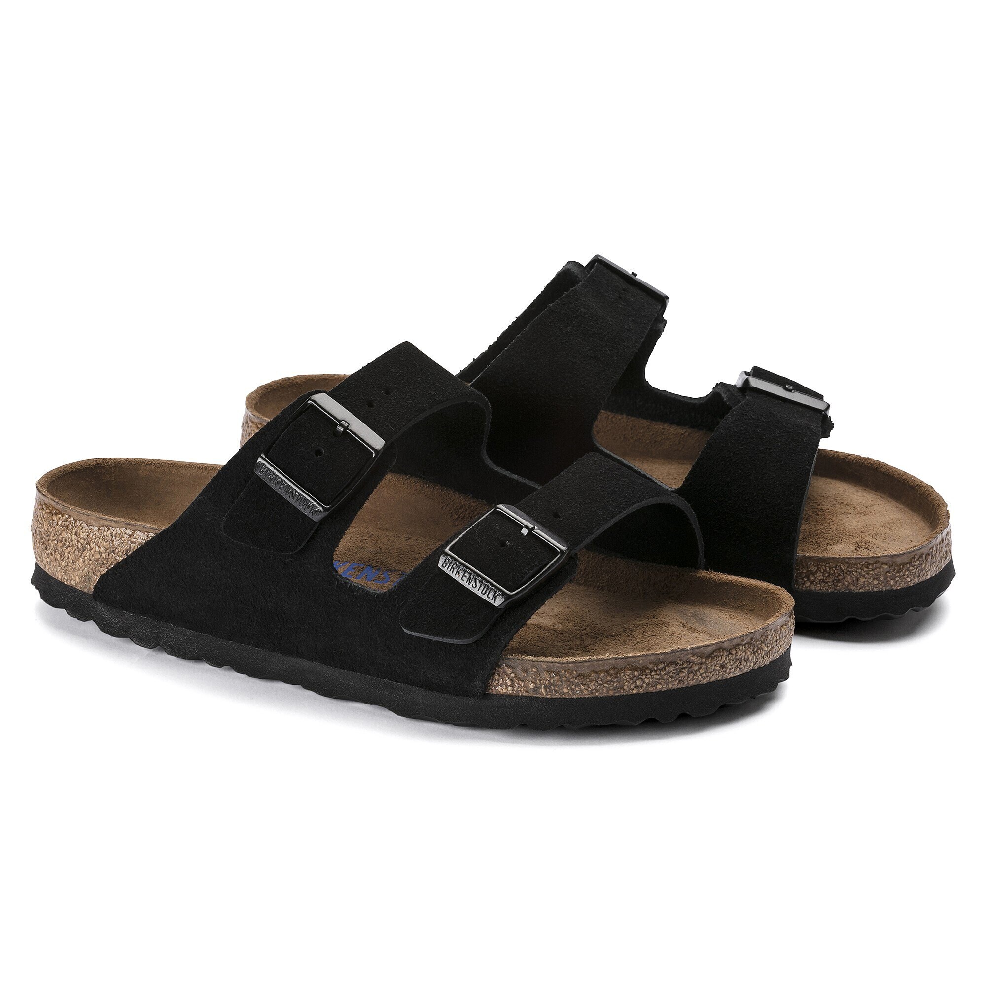 klasse Delegatie mooi Arizona Soft Footbed Suede Leather Black | BIRKENSTOCK