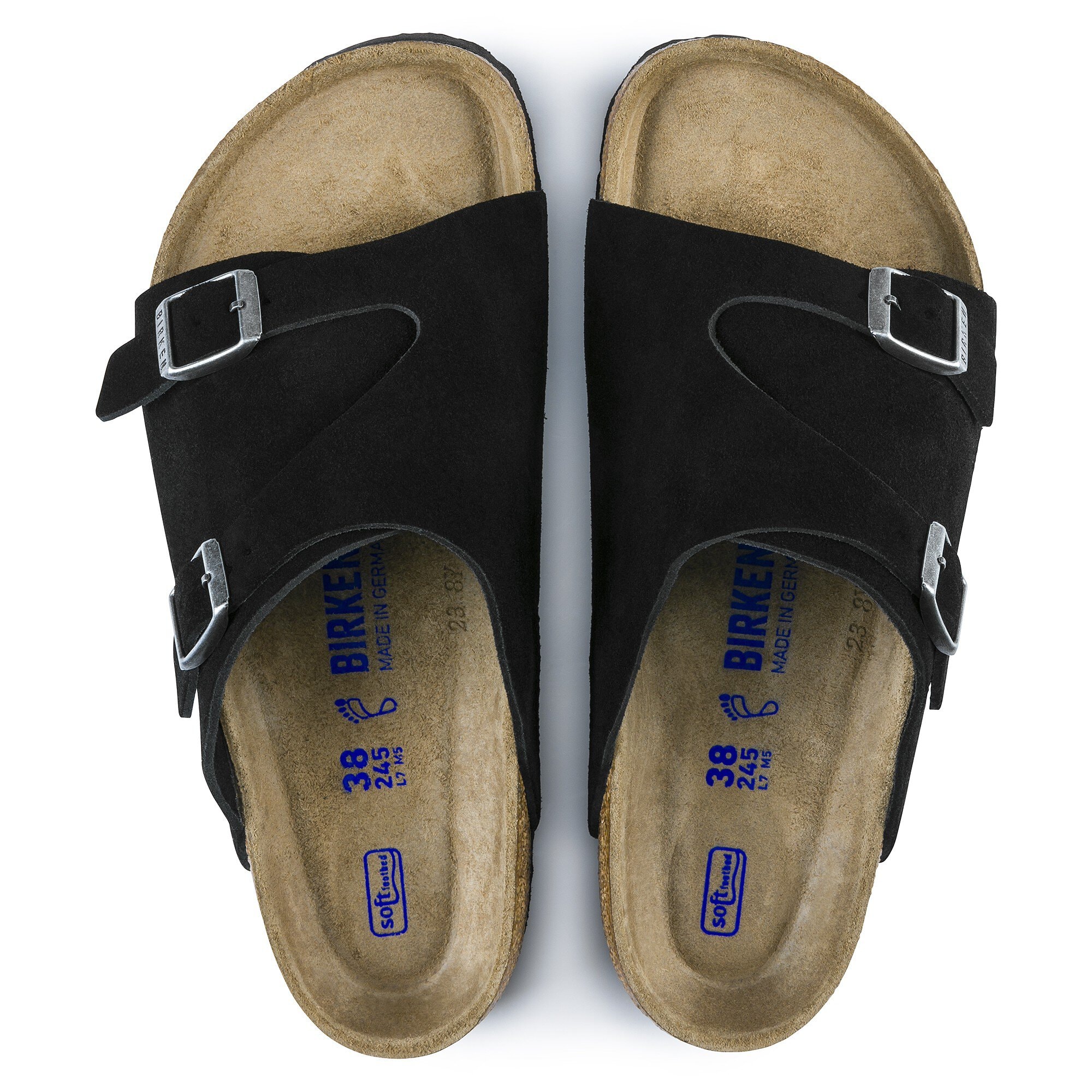 Z rich Soft Footbed Suede Leather Black